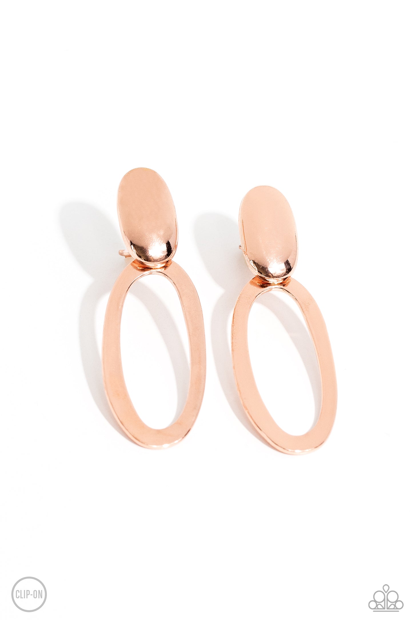 Pull OVAL! - copper - Paparazzi CLIP ON earrings