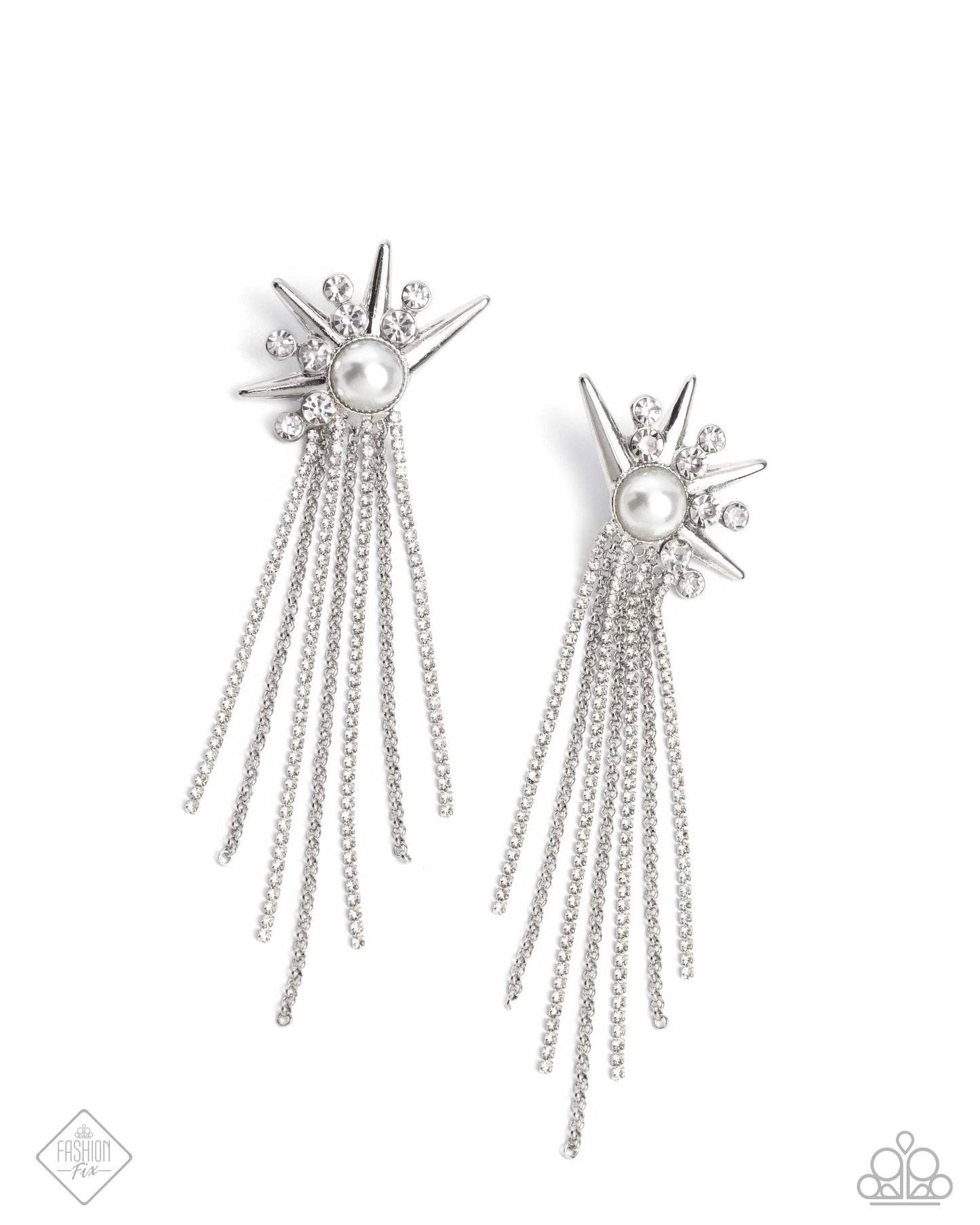 Punk Rock - white - Paparazzi earrings