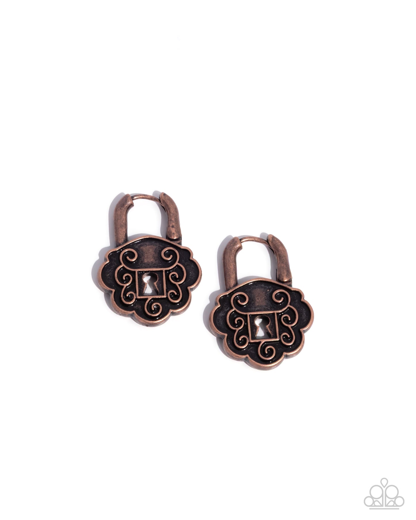 Puzzling Pavilion - copper - Paparazzi earrings