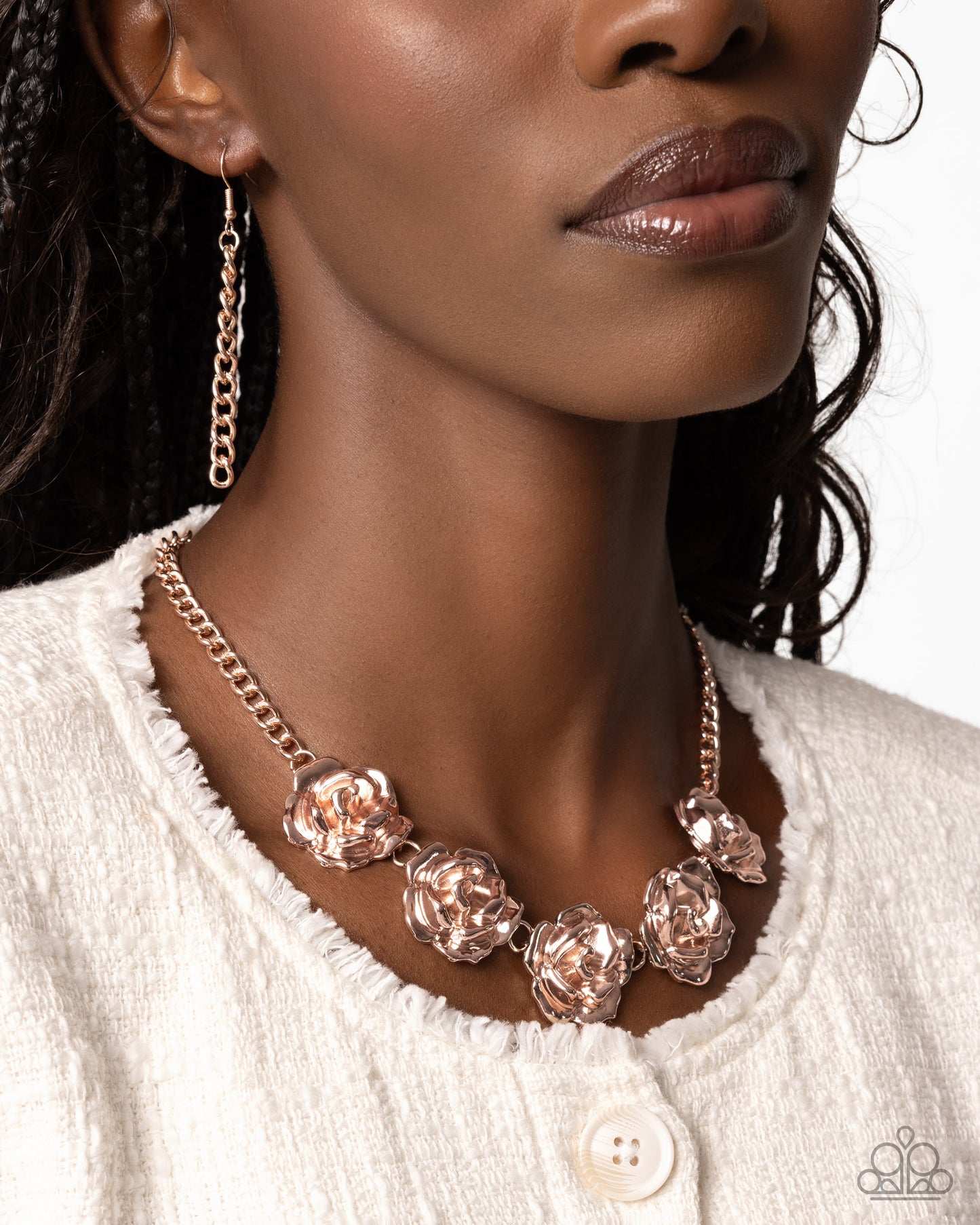 Refreshing Roses - rose gold - Paparazzi necklace