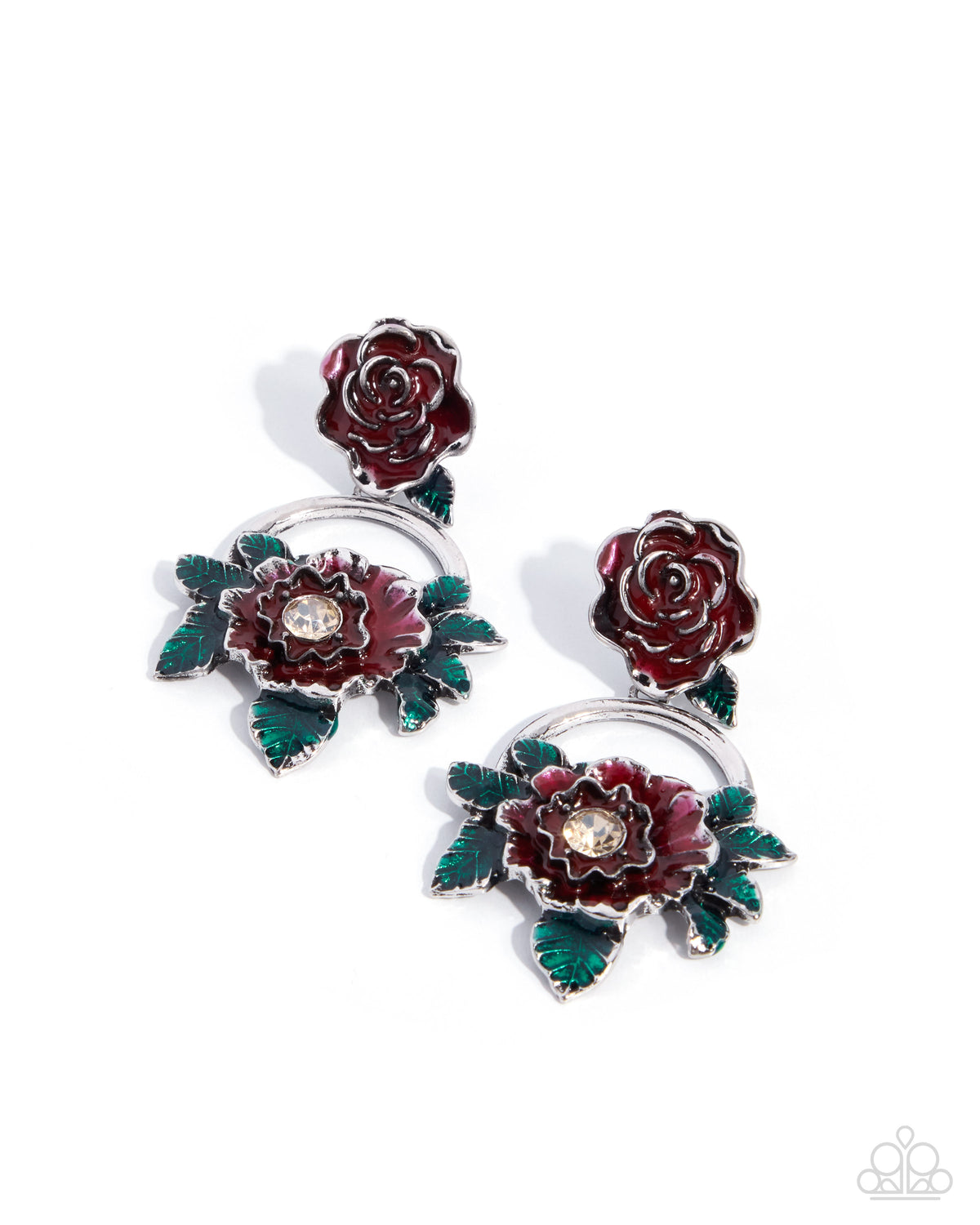 Rippling Roses - red - Paparazzi earrings