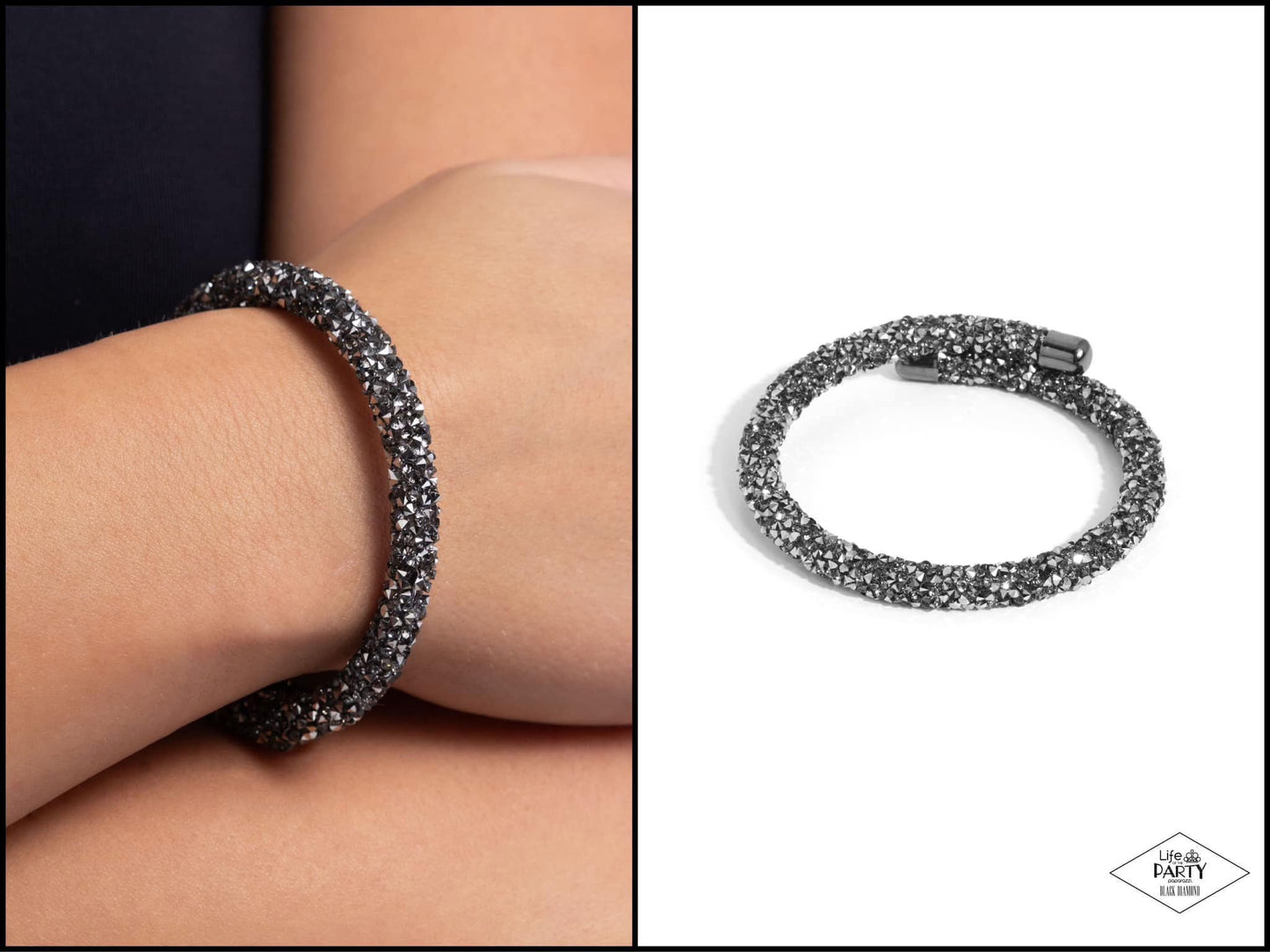 Roll Out The Glitz - black - Paparazzi bracelet