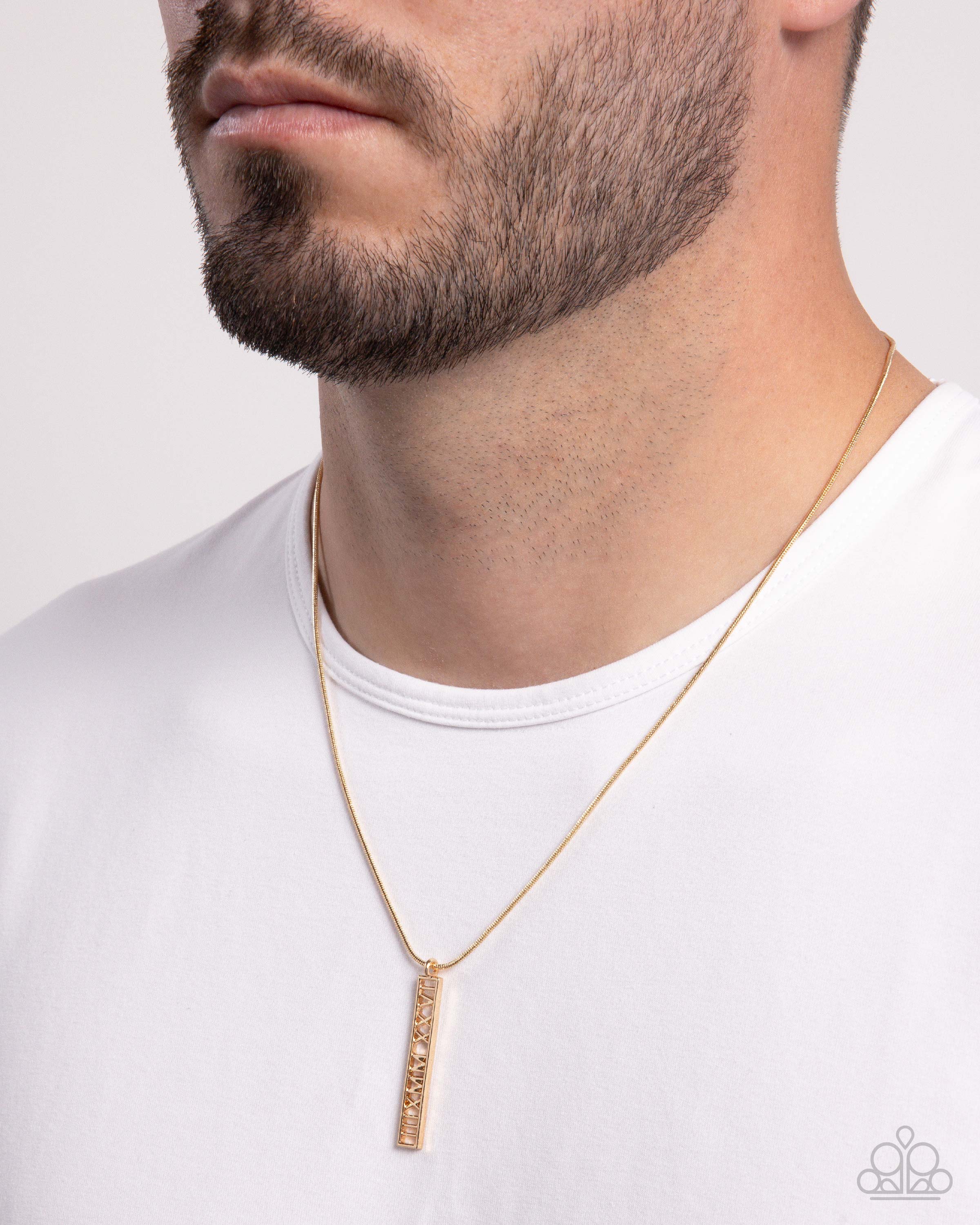 14k Solid Gold Necklace Men's Roman Report Gold Paparazzi MENS