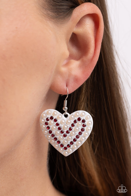 Romantic Reunion - white - Paparazzi earrings