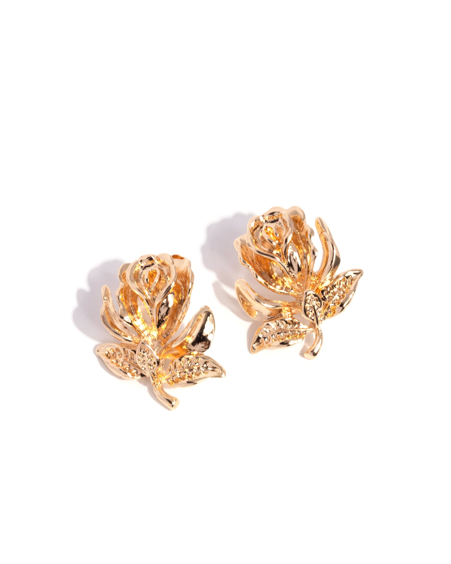 Rose Record - gold - Paparazzi earrings