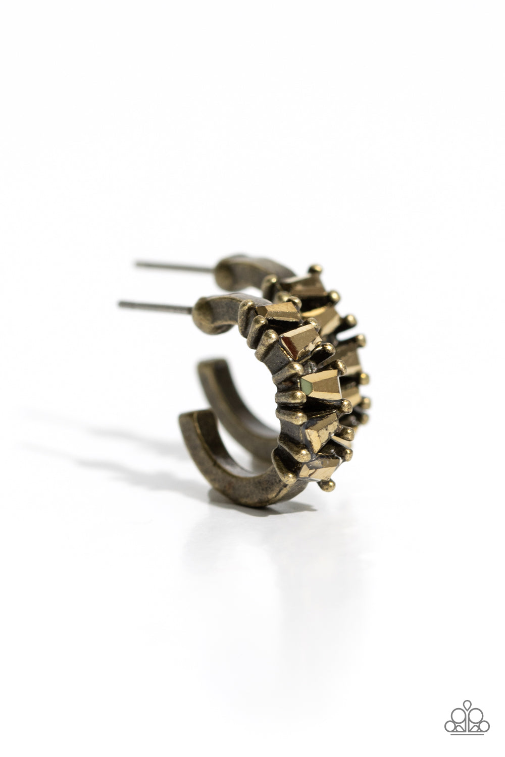 Rugged Rockstar - brass - Paparazzi earrings