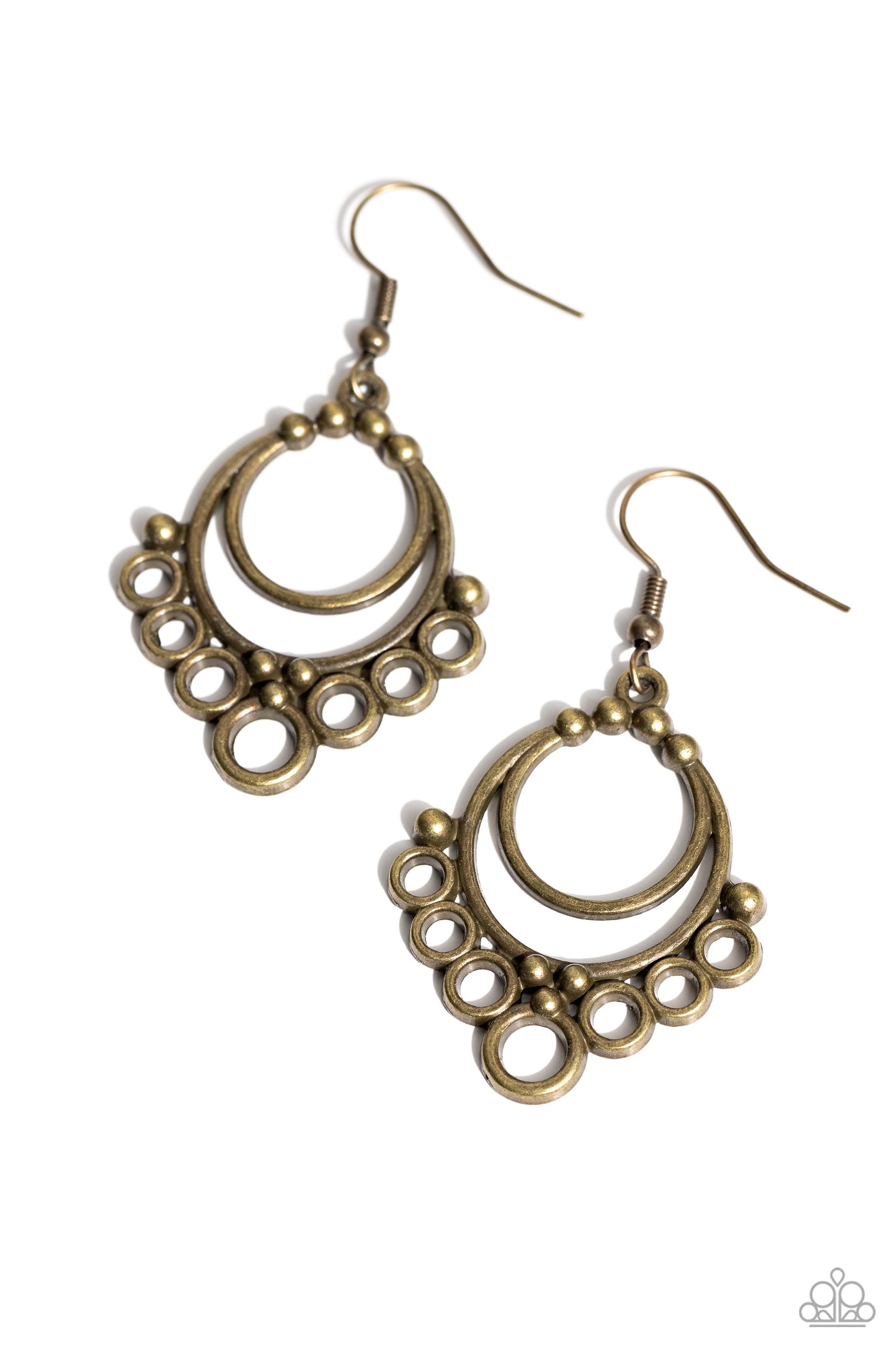 Rustic Rotary - brass - Paparazzi earrings
