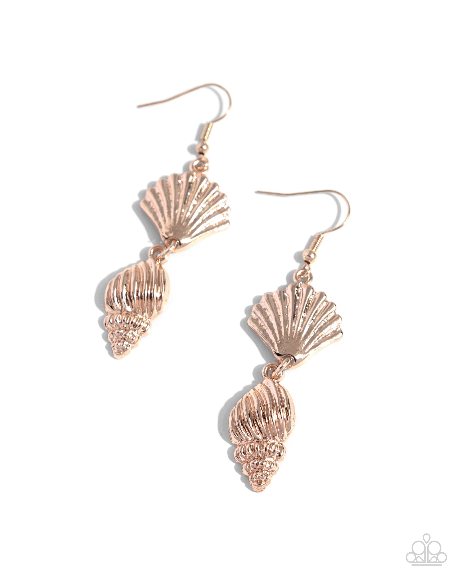 SHELL, I Was In the Area - rose gold - Paparazzi earrings