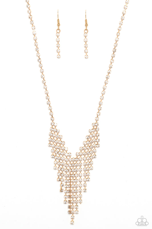 SHIMMER of Stars - gold - Paparazzi necklace