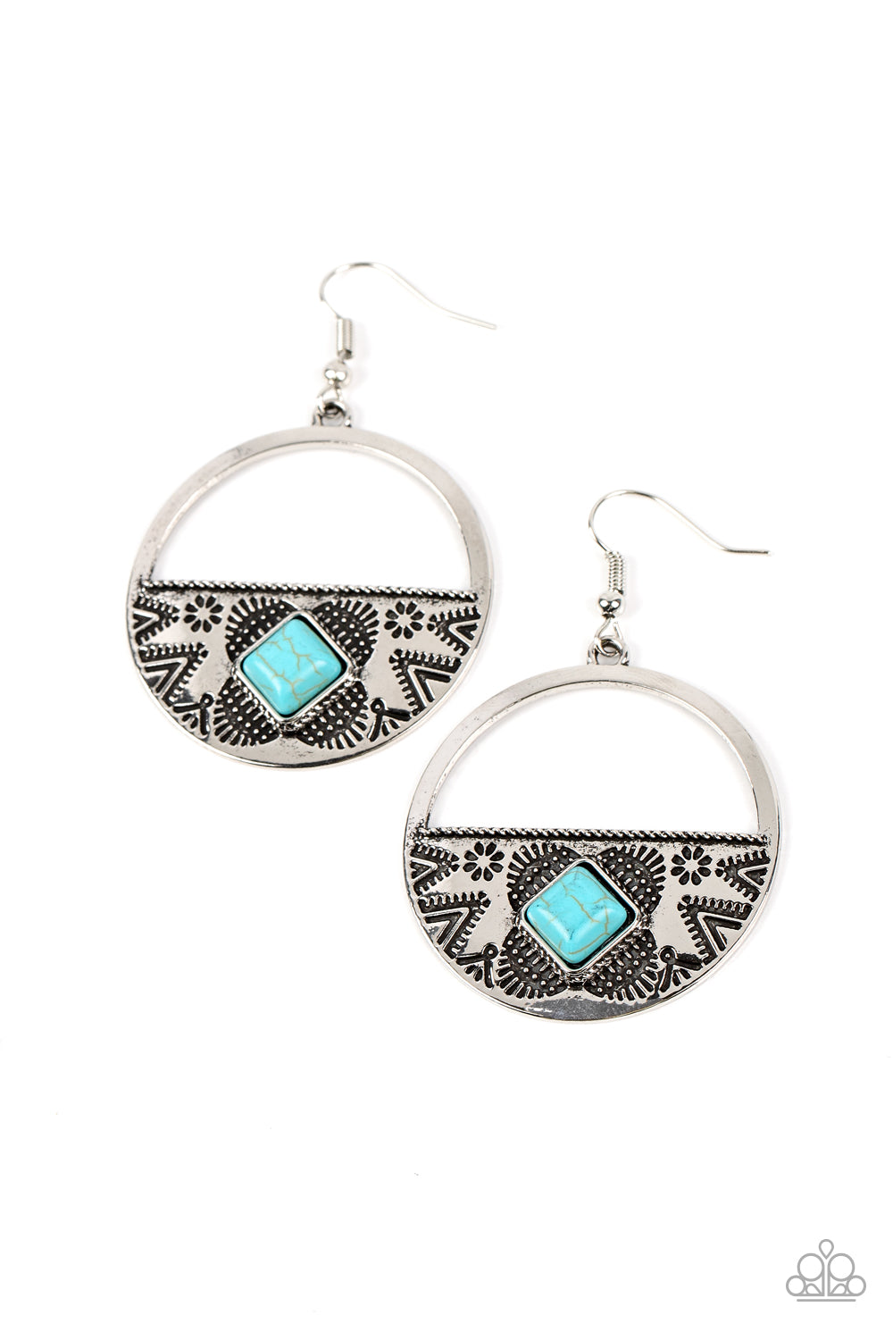 Sandstone Prairie - blue - Paparazzi earrings