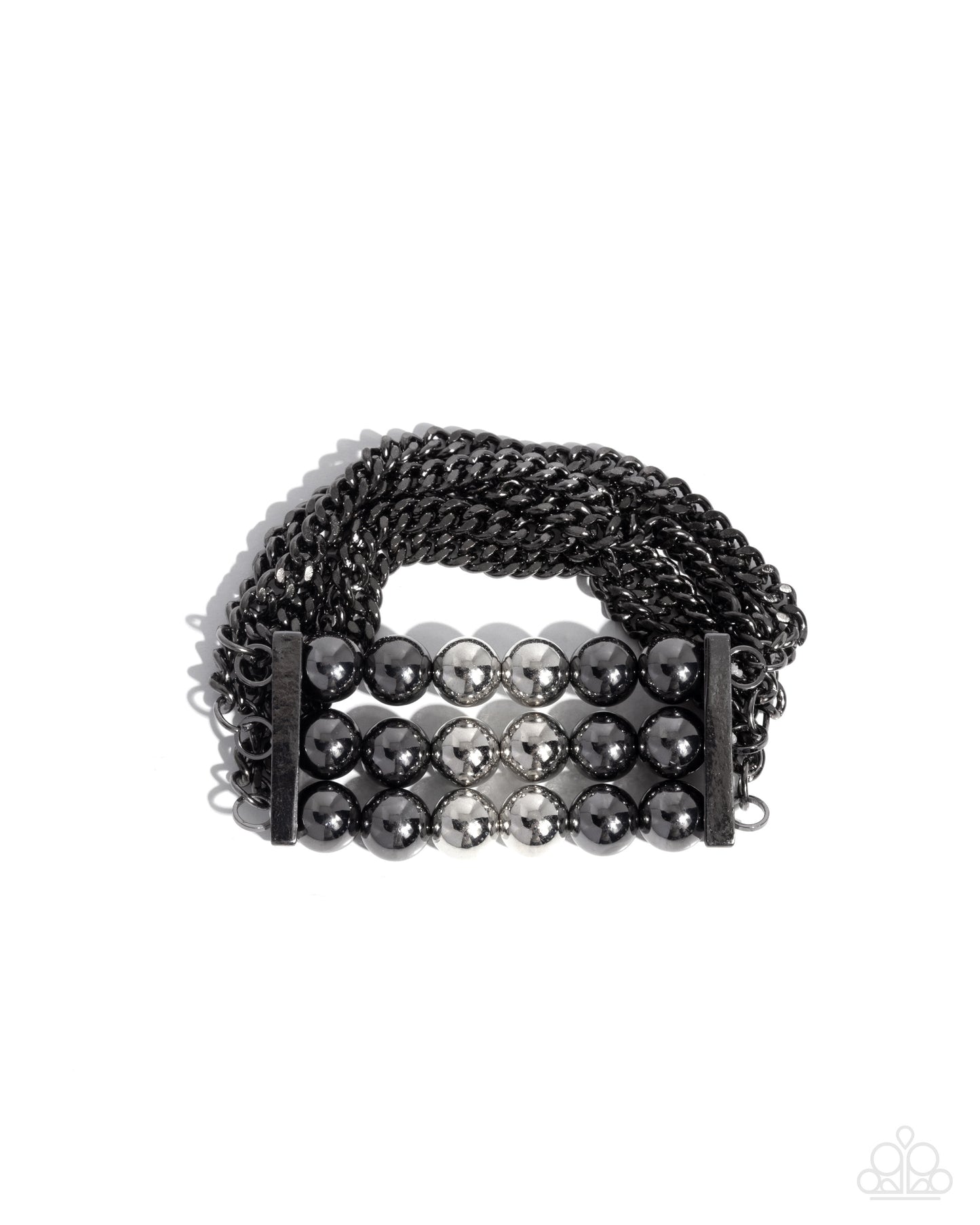 Sarcastic Stack - black - Paparazzi bracelet