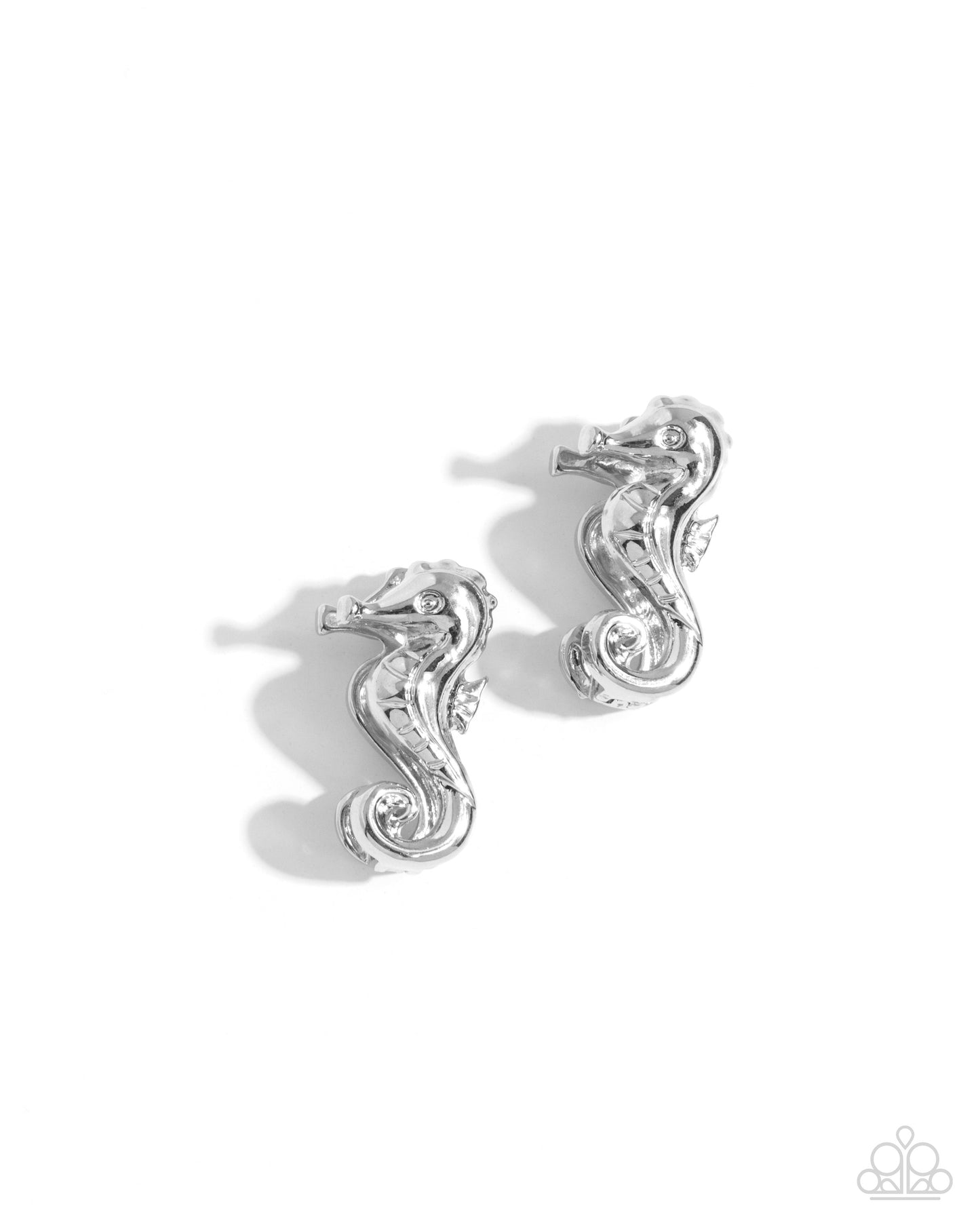 Sea Horse Statement - silver - Paparazzi earrings