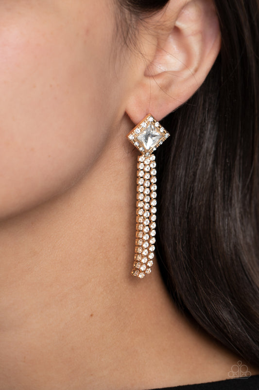 Seasonal Sparkle - gold - Paparazzi earrings