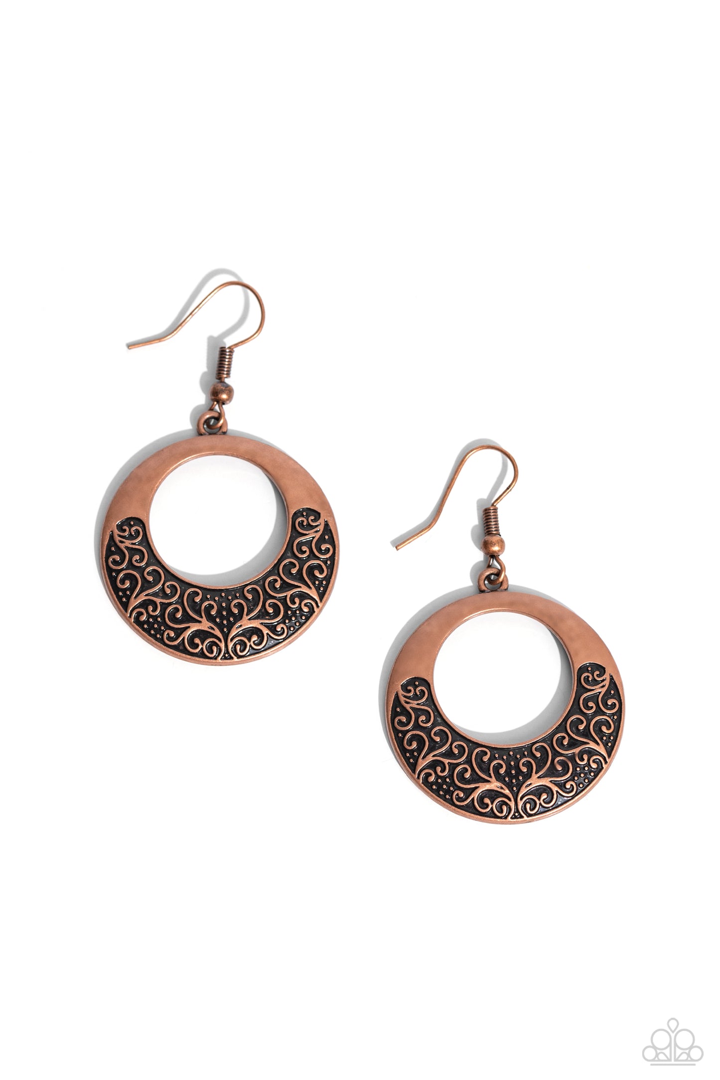 Secret Vineyards - copper - Paparazzi earrings