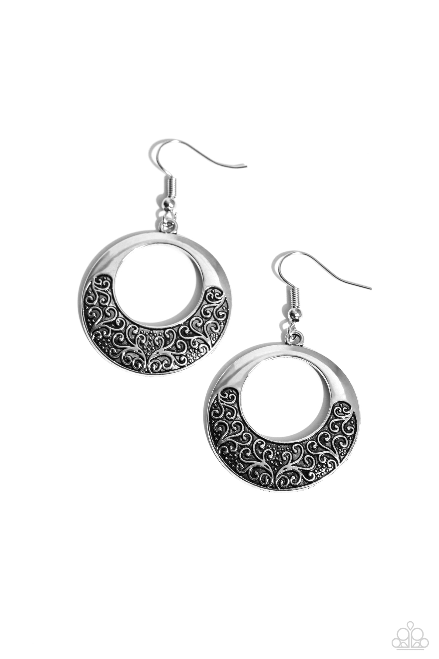 Secret Vineyards - silver - Paparazzi earrings
