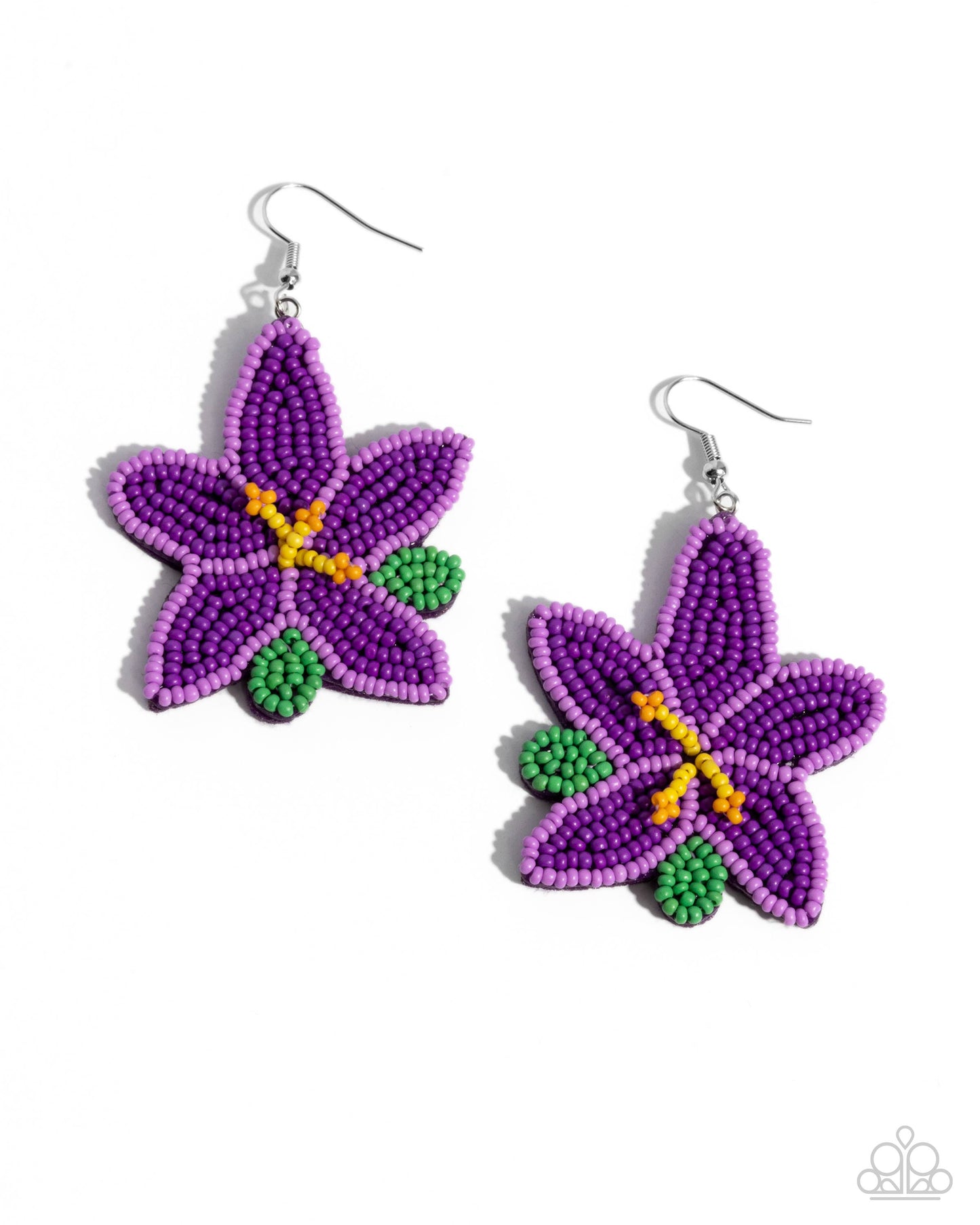 Seed Bead Symmetry - purple - Paparazzi earrings