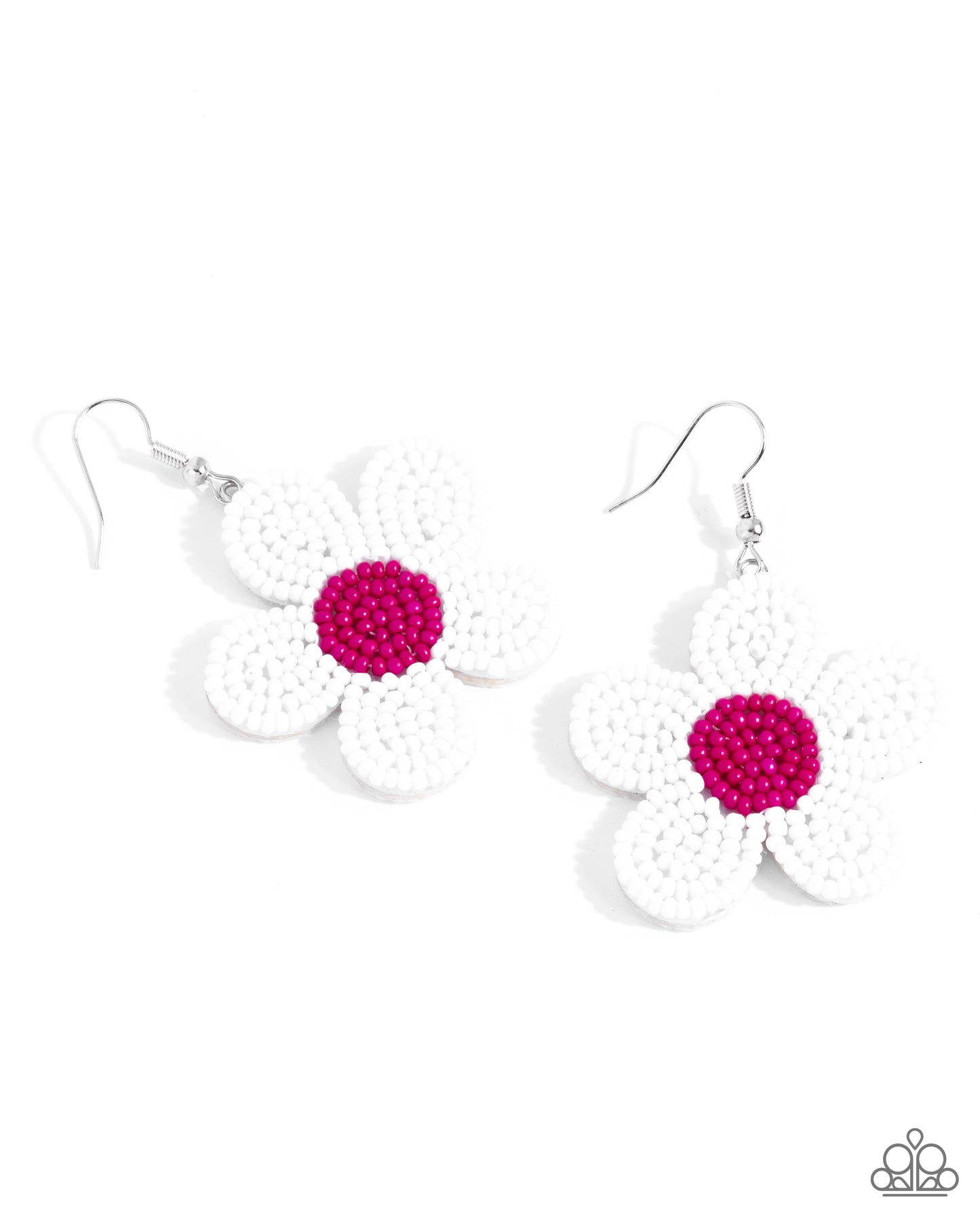 Seed Bead Vibrancy - white - Paparazzi earrings
