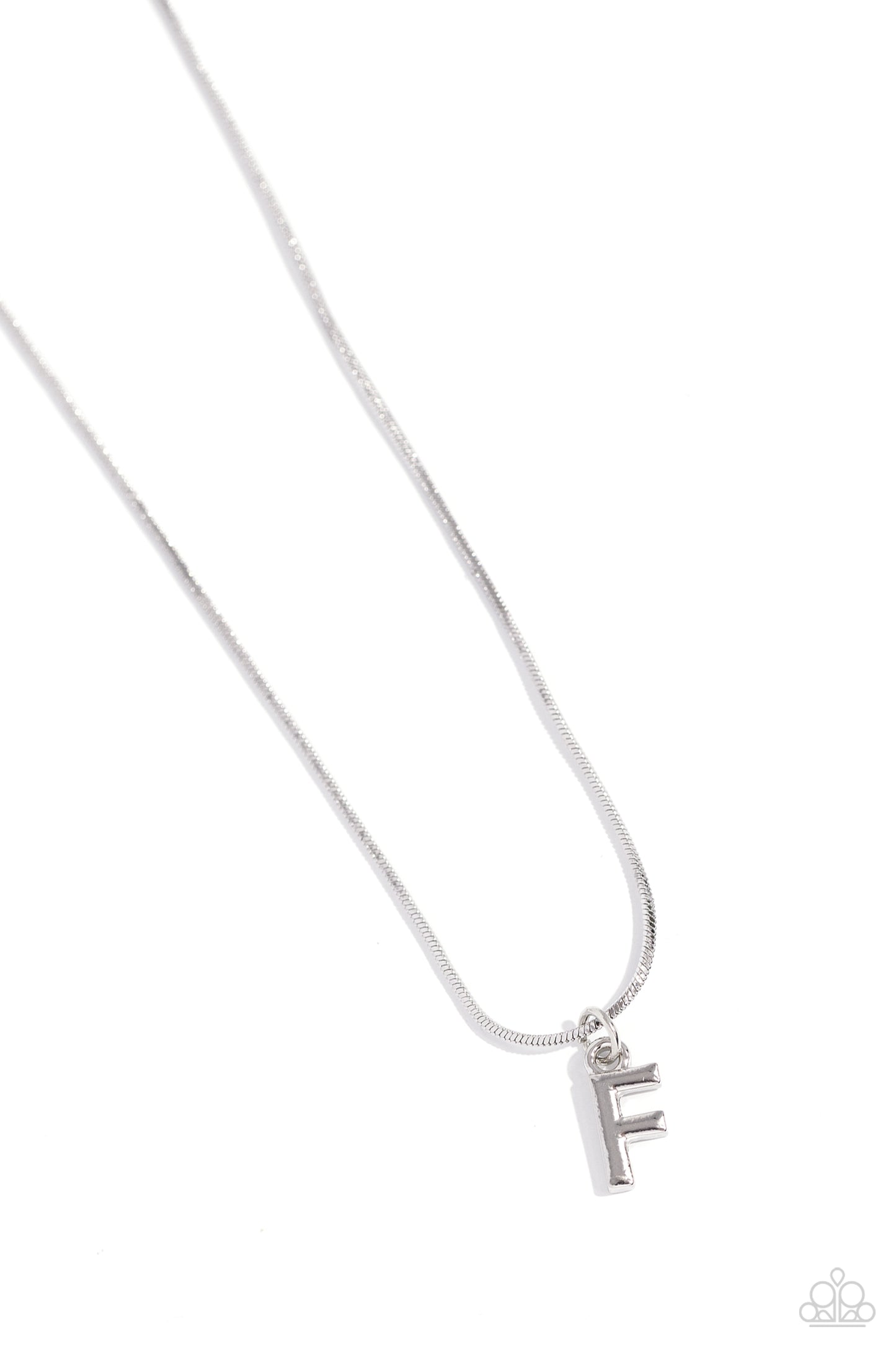 Seize the Initial - silver - F - Paparazzi necklace