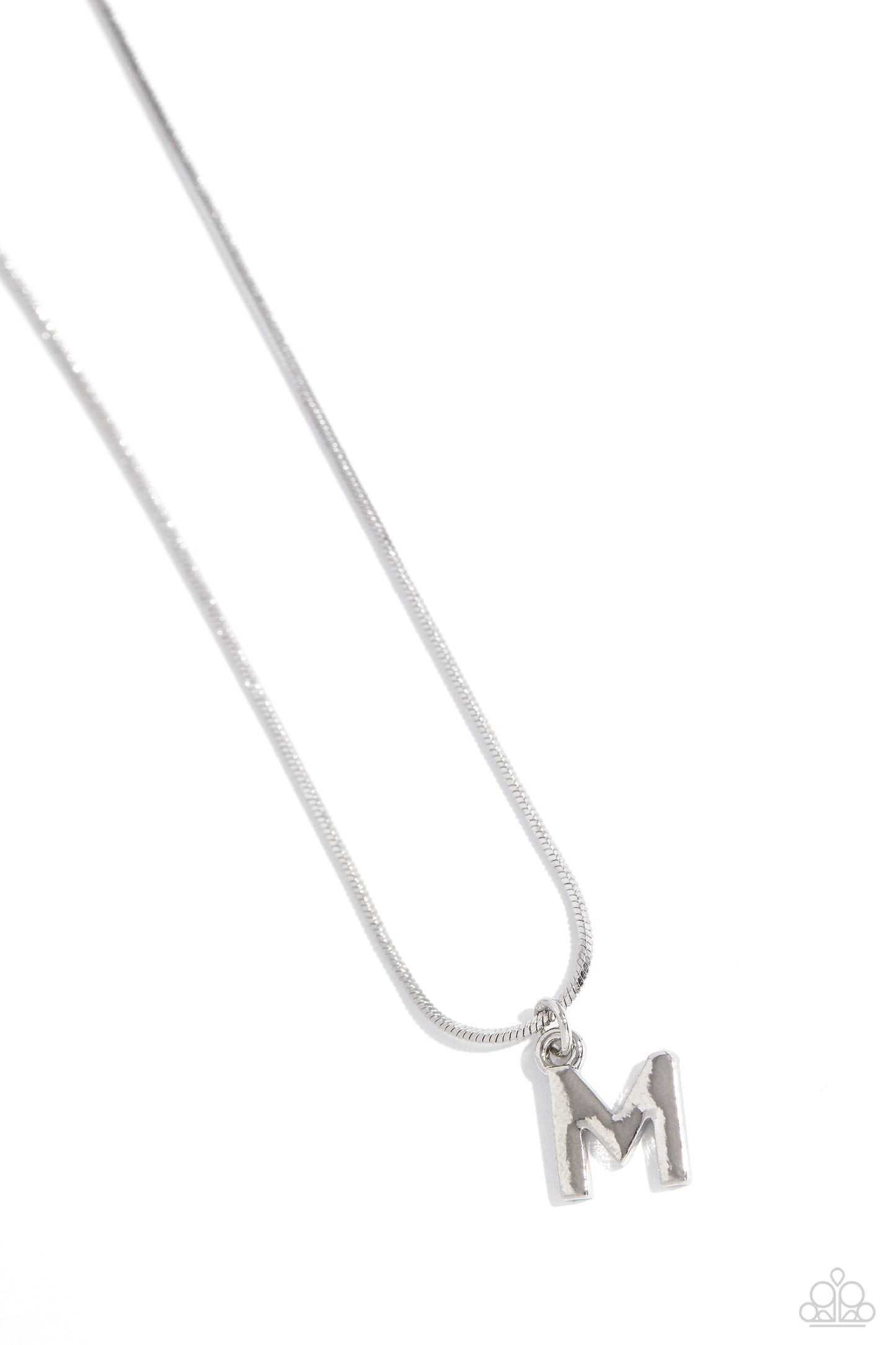 Seize the Initial - silver - M - Paparazzi necklace