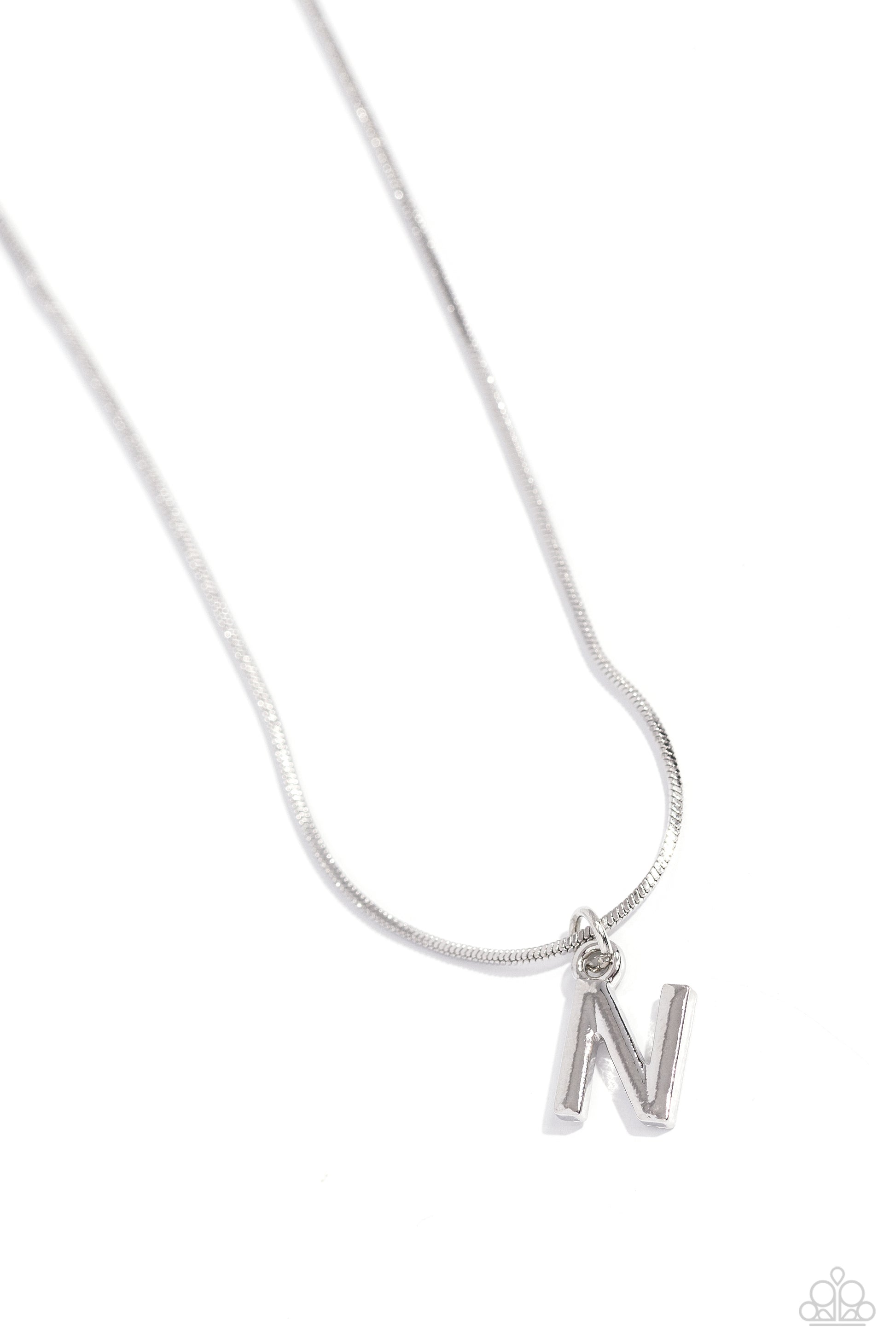 Seize the Initial - silver - N - Paparazzi necklace