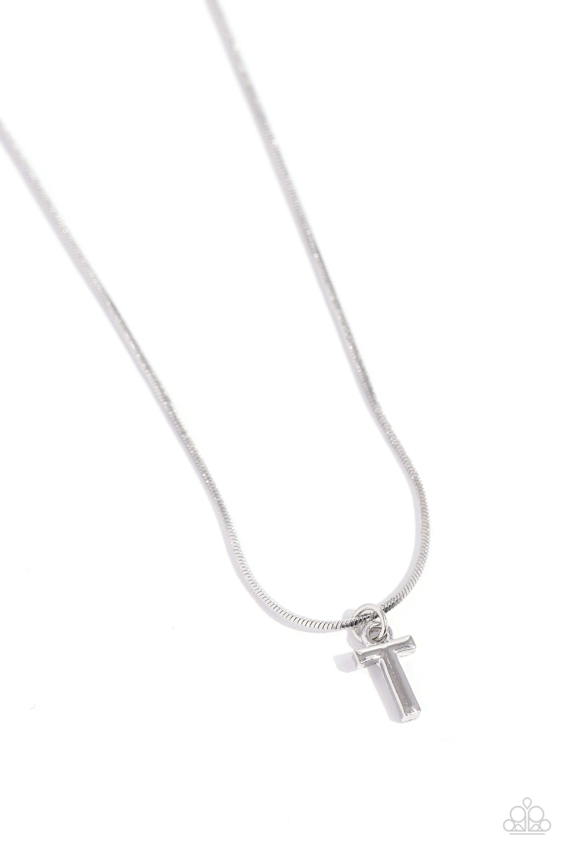 Seize the Initial - silver - T - Paparazzi necklace