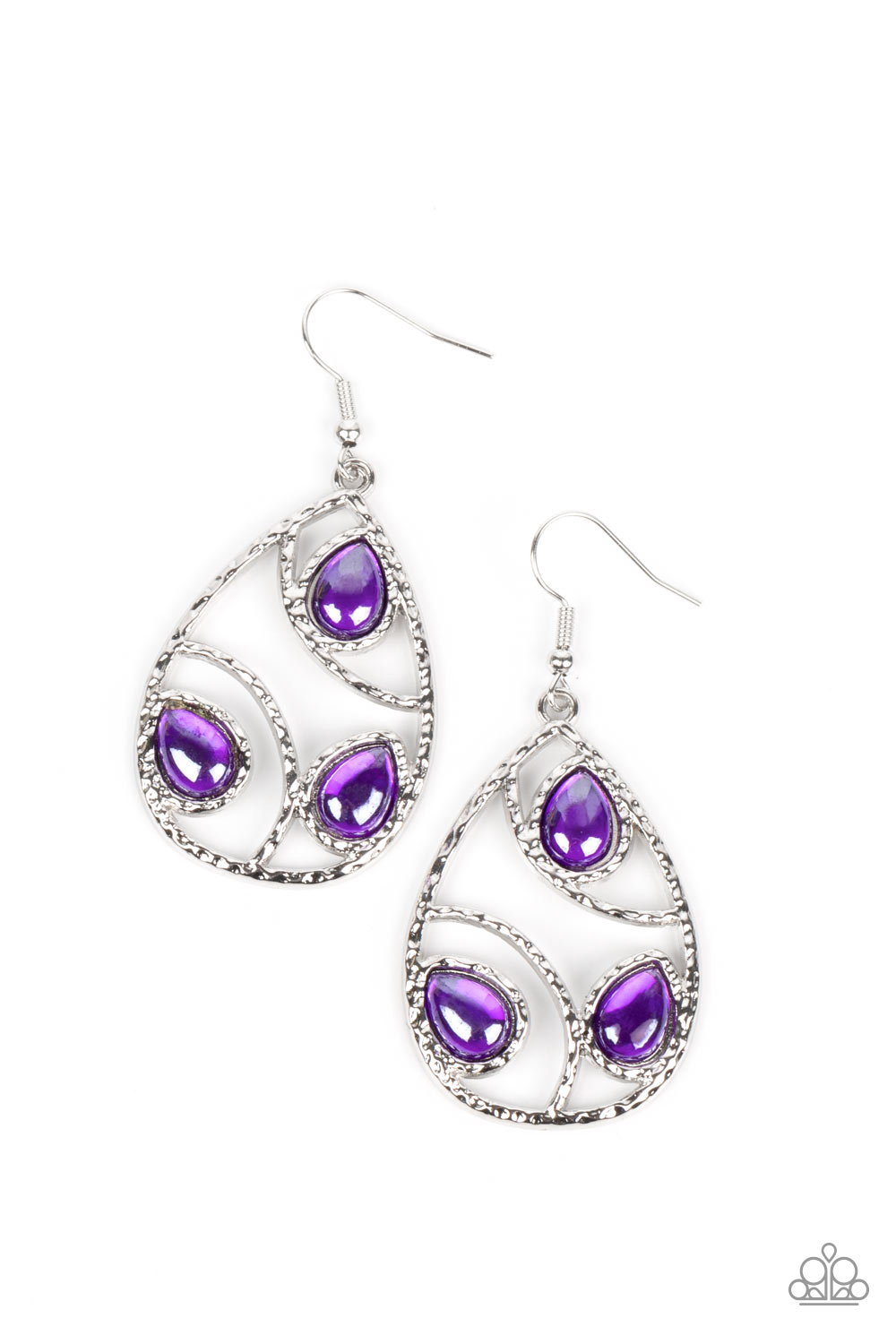 Send the BRIGHT Message - purple - Paparazzi earrings