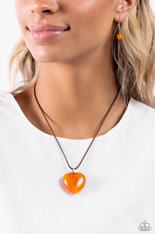 Serene Sweetheart - orange - Paparazzi necklace