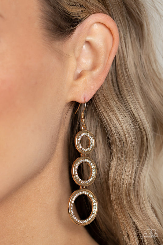 Shimmering in Circles - gold - Paparazzi earrings
