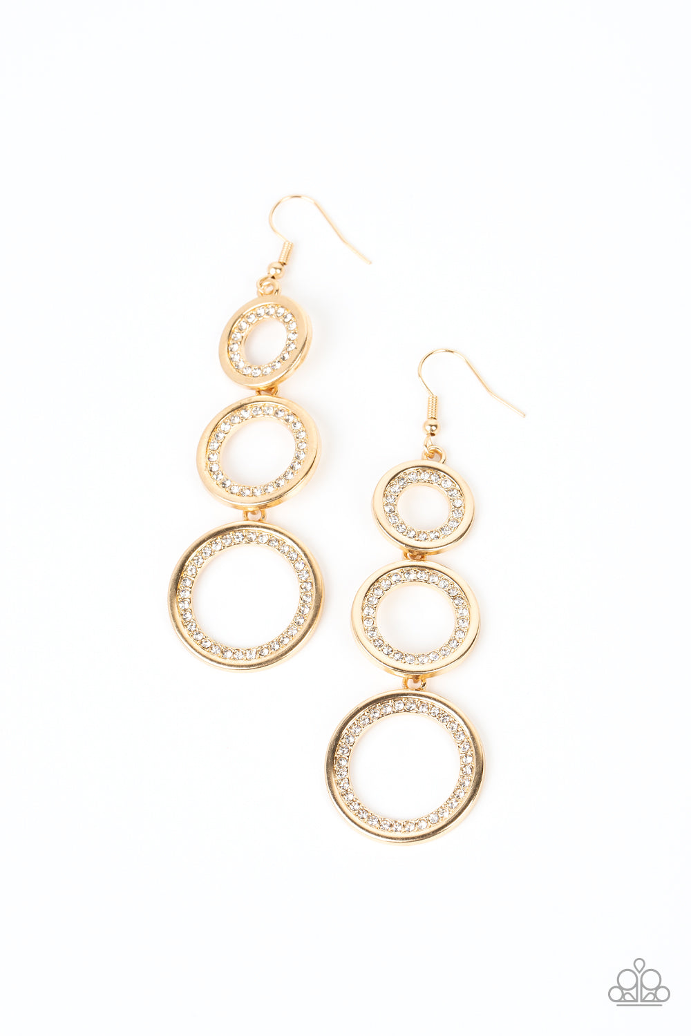Shimmering in Circles - gold - Paparazzi earrings