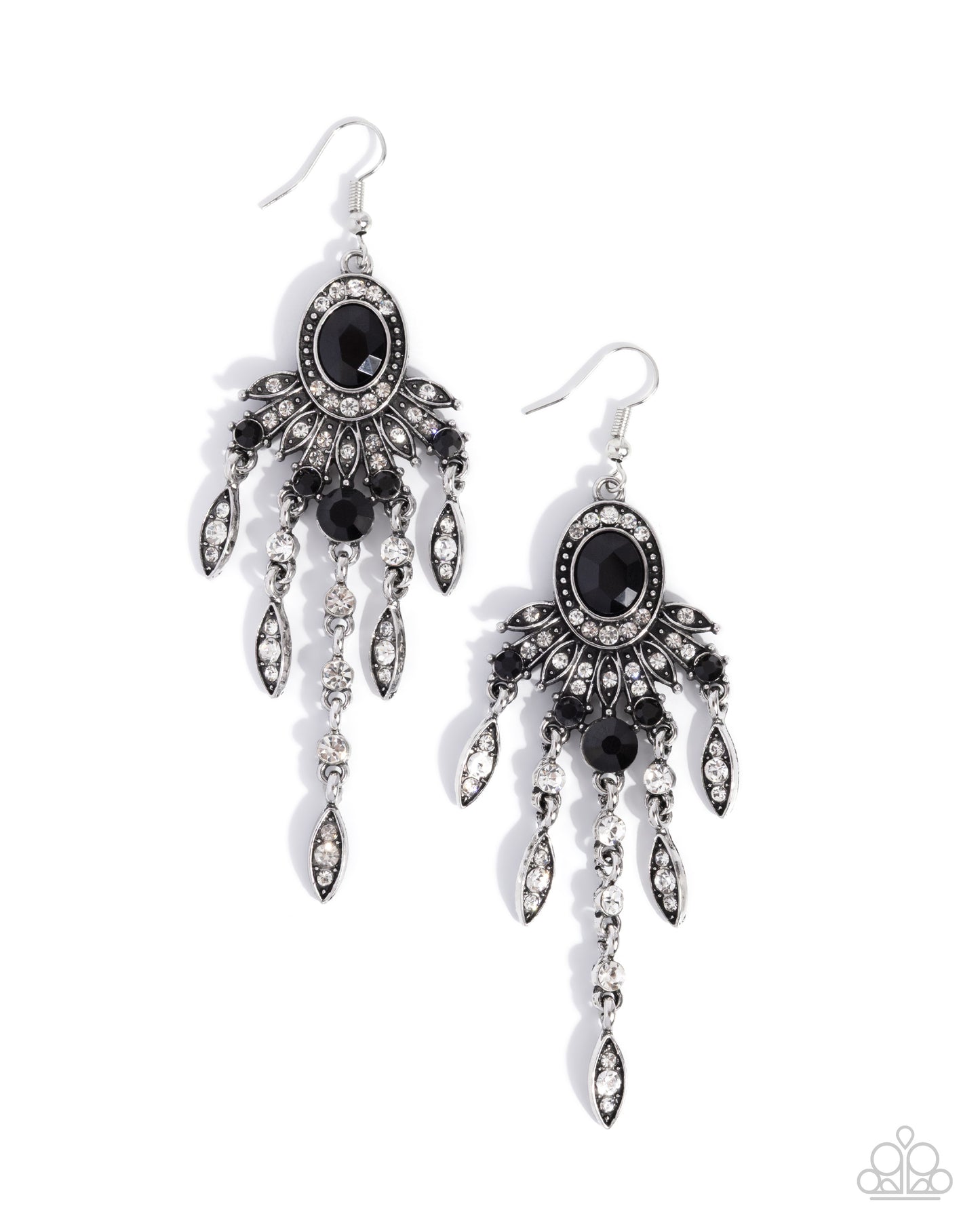 Shimmery Sway - black - Paparazzi earrings