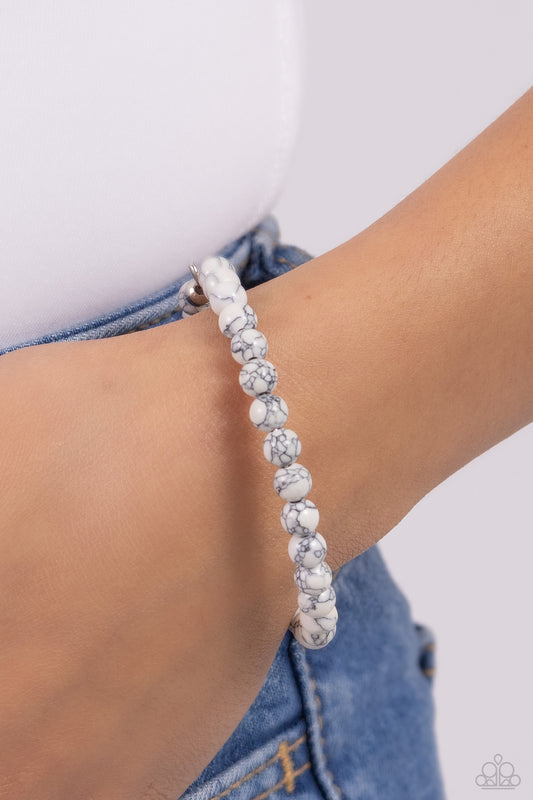 Sinuous Stones - white - Paparazzi bracelet