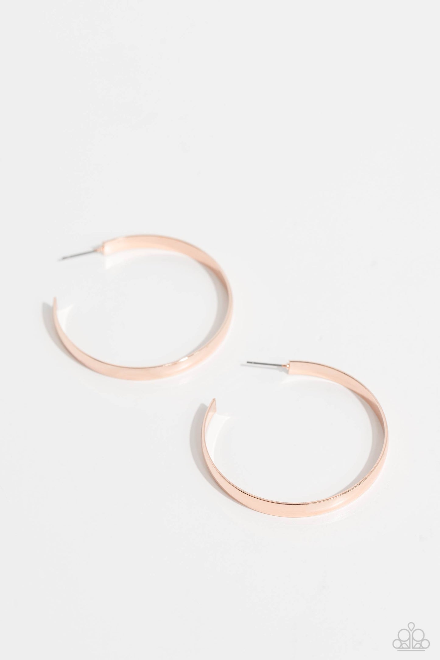 Sleek Symmetry - rose gold - Paparazzi earrings