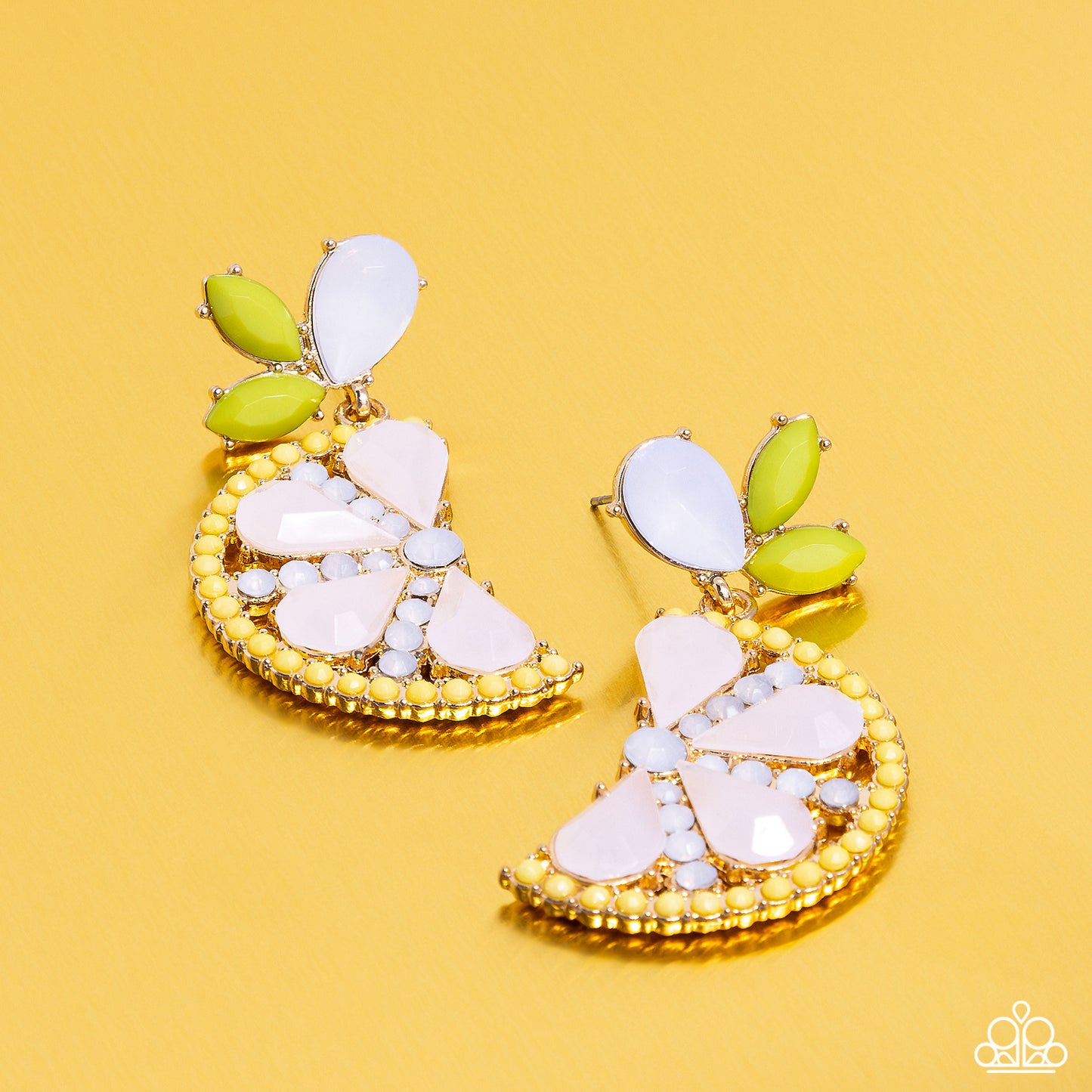 Slice of Summer - yellow - Paparazzi earrings