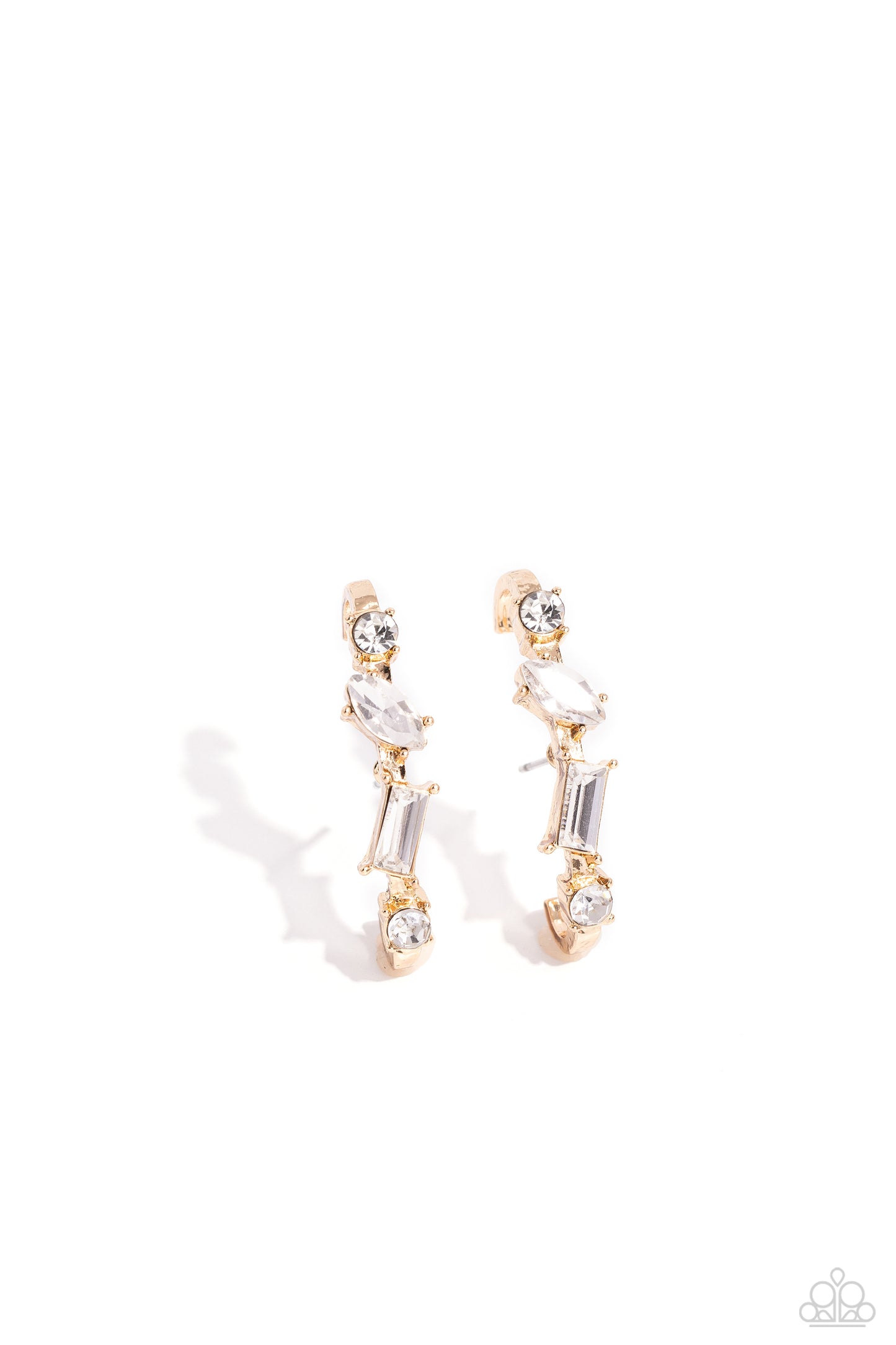 Sliding Shimmer - gold - Paparazzi earrings