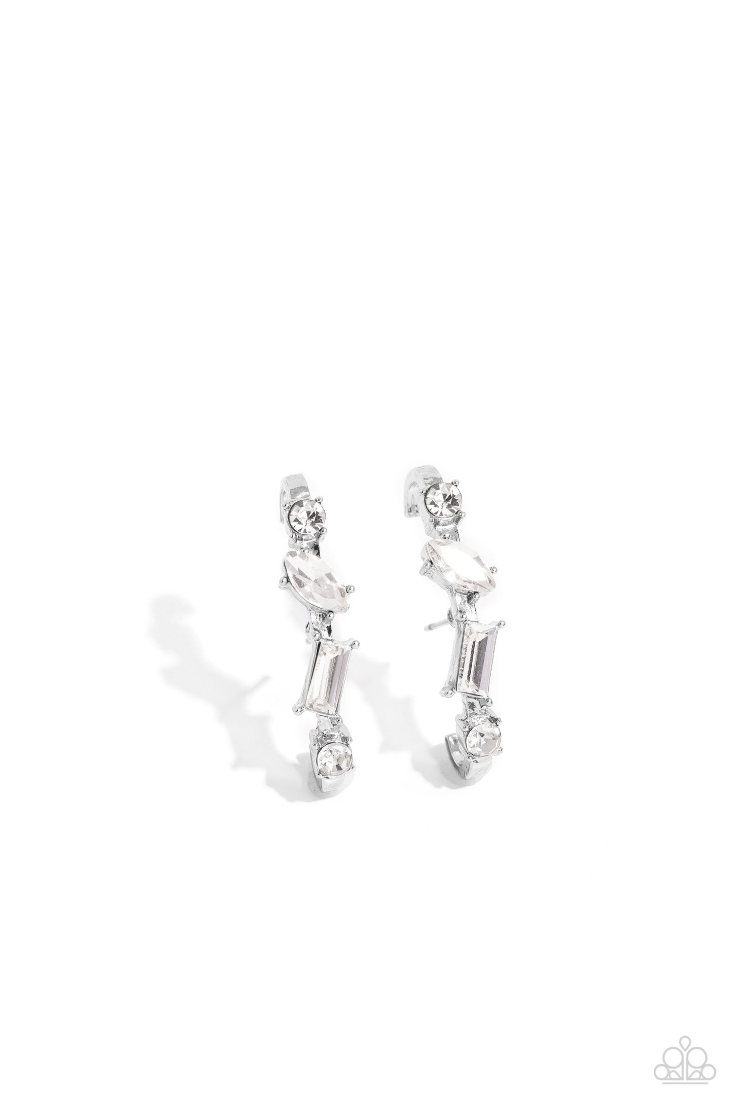 Sliding Shimmer - white - Paparazzi earrings