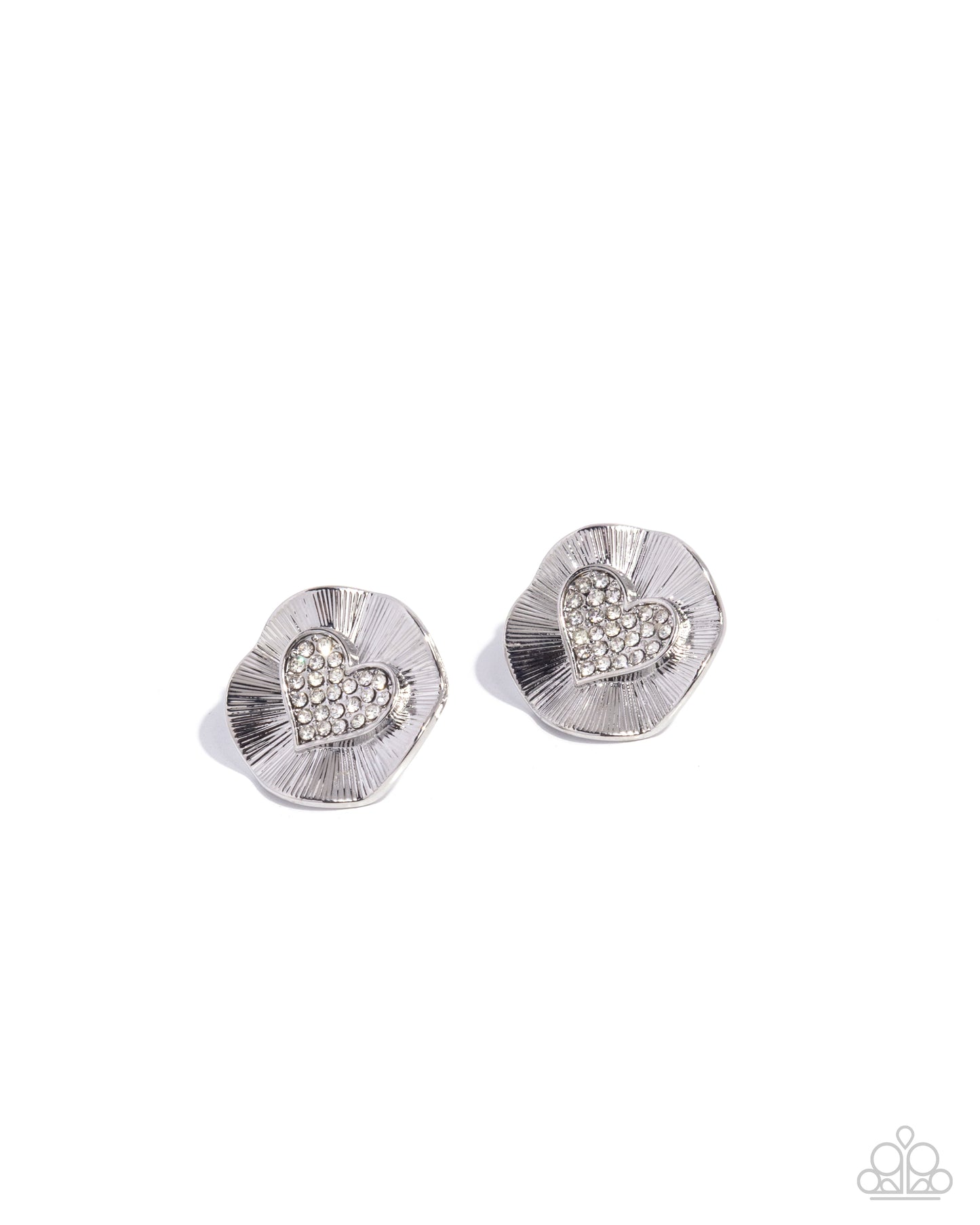 Smitten Sunburst - white - Paparazzi earrings