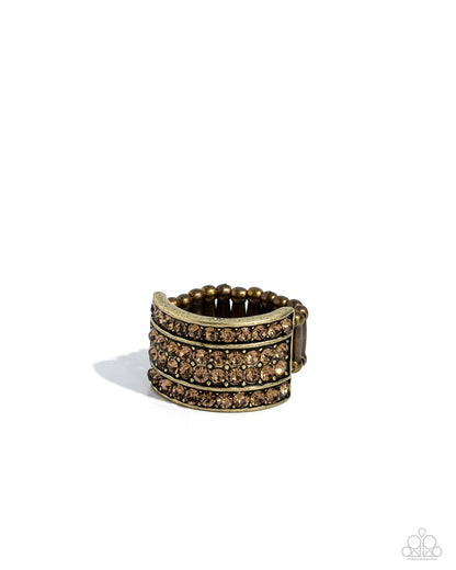 Smoldering Spectacle - brass - Paparazzi ring