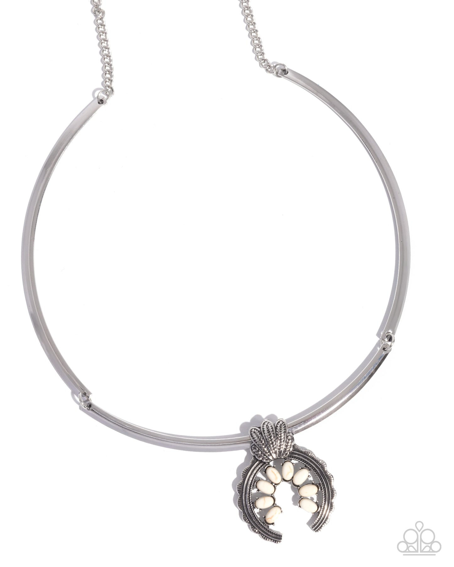 Smoldering Stones - white - Paparazzi necklace