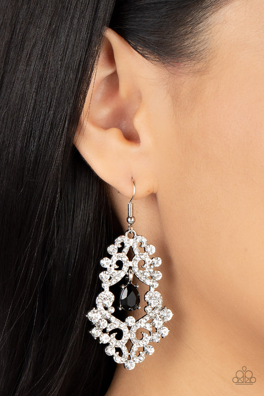 Sociable Sparkle - black - Paparazzi earrings
