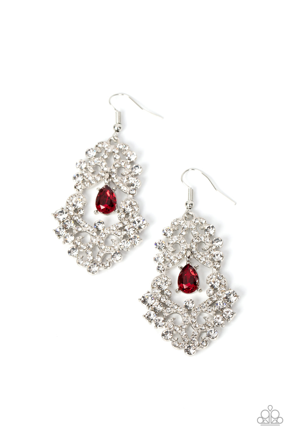 Sociable Sparkle - red - Paparazzi earrings