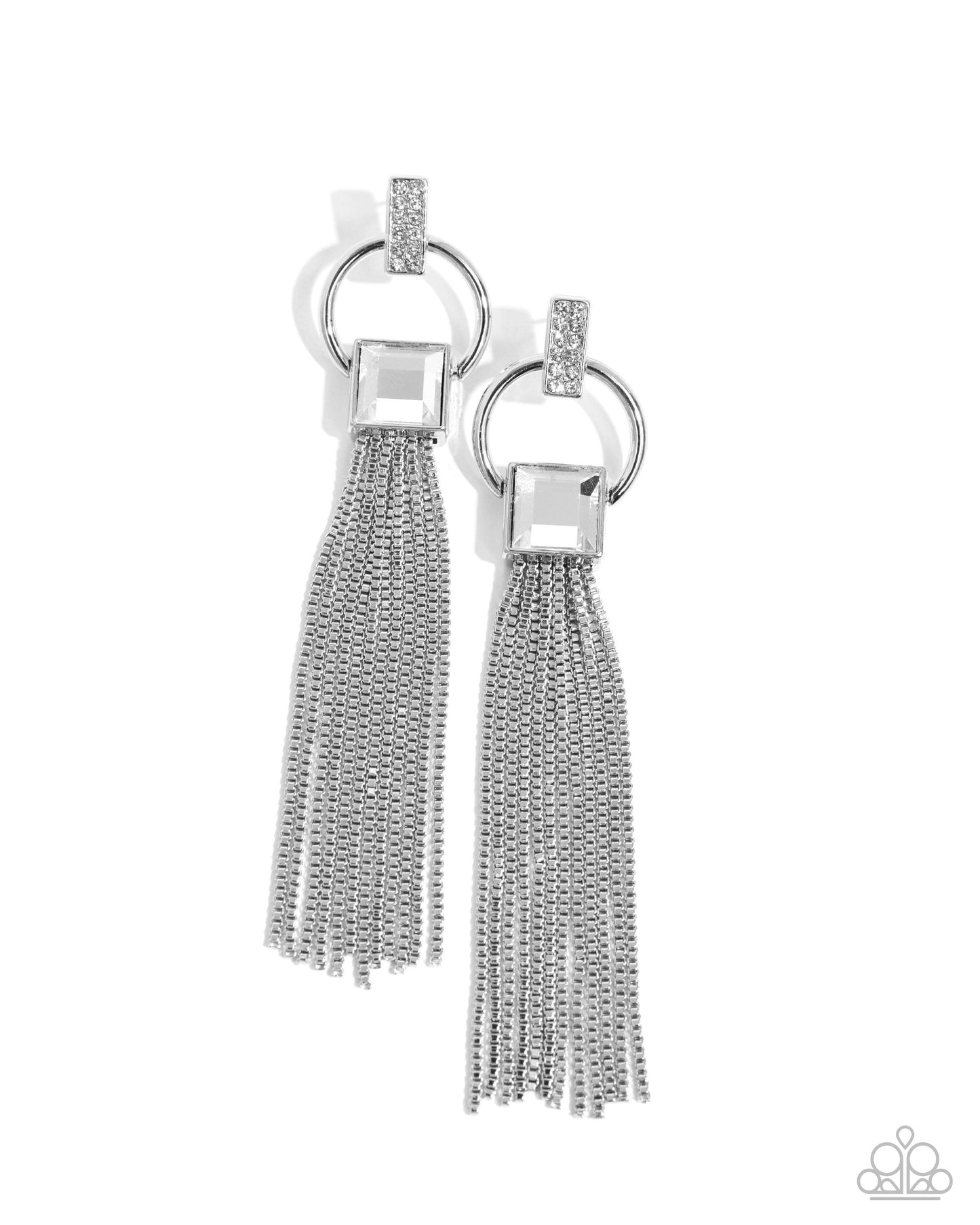 Softly Streamlined - white - Paparazzi earrings