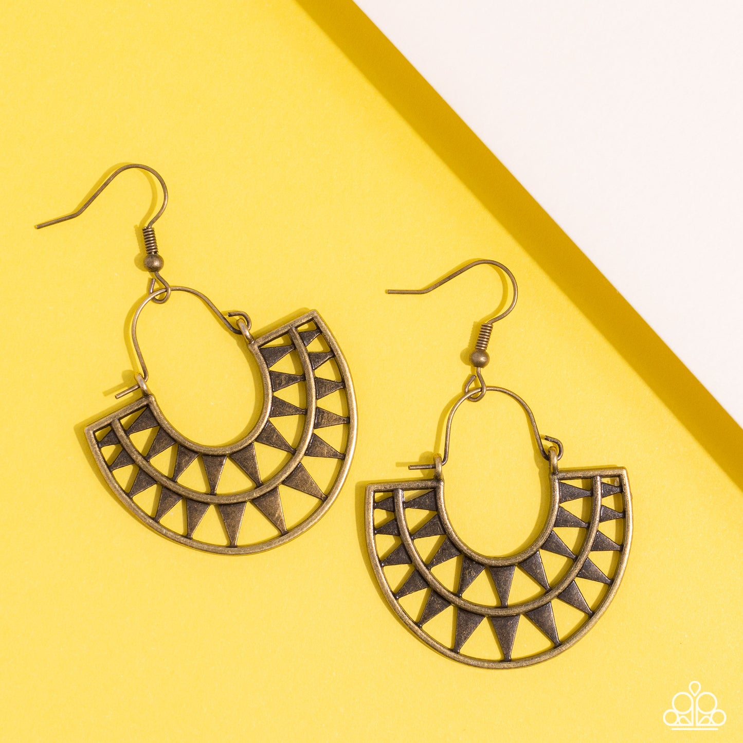 Solar Surge - brass - Paparazzi earrings