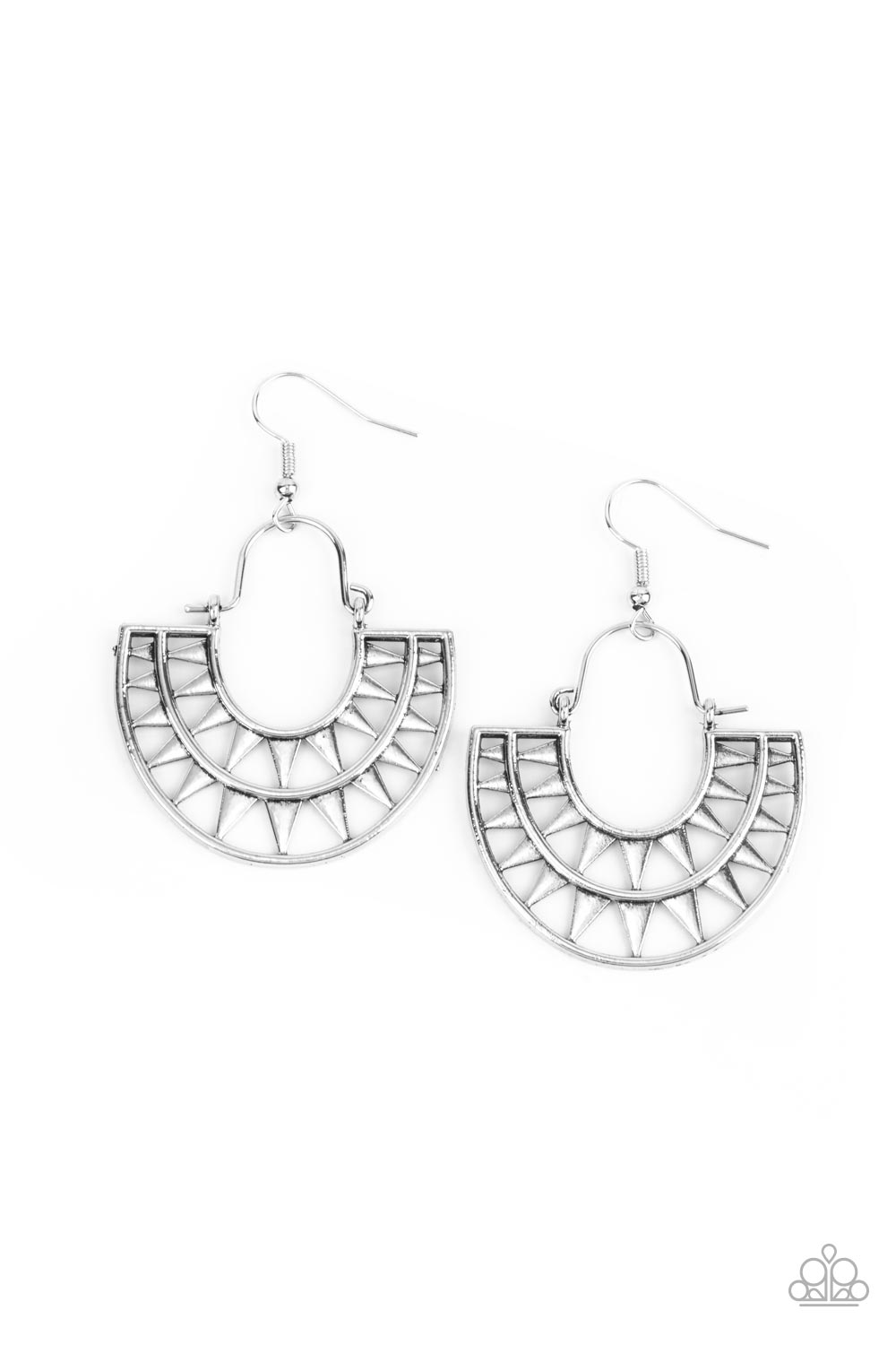 Solar Surge - silver - Paparazzi earrings
