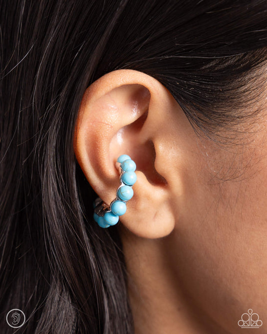 Southwestern Spiral - blue - Paparazzi ear cuff