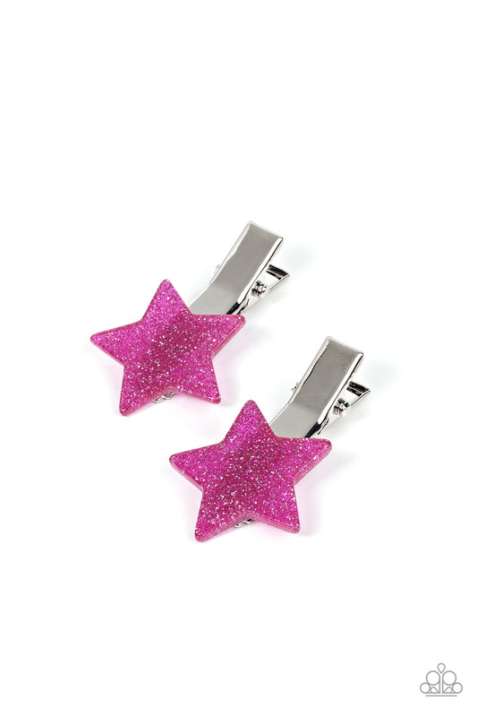 Sparkly Star Chart - pink - Paparazzi hair clip