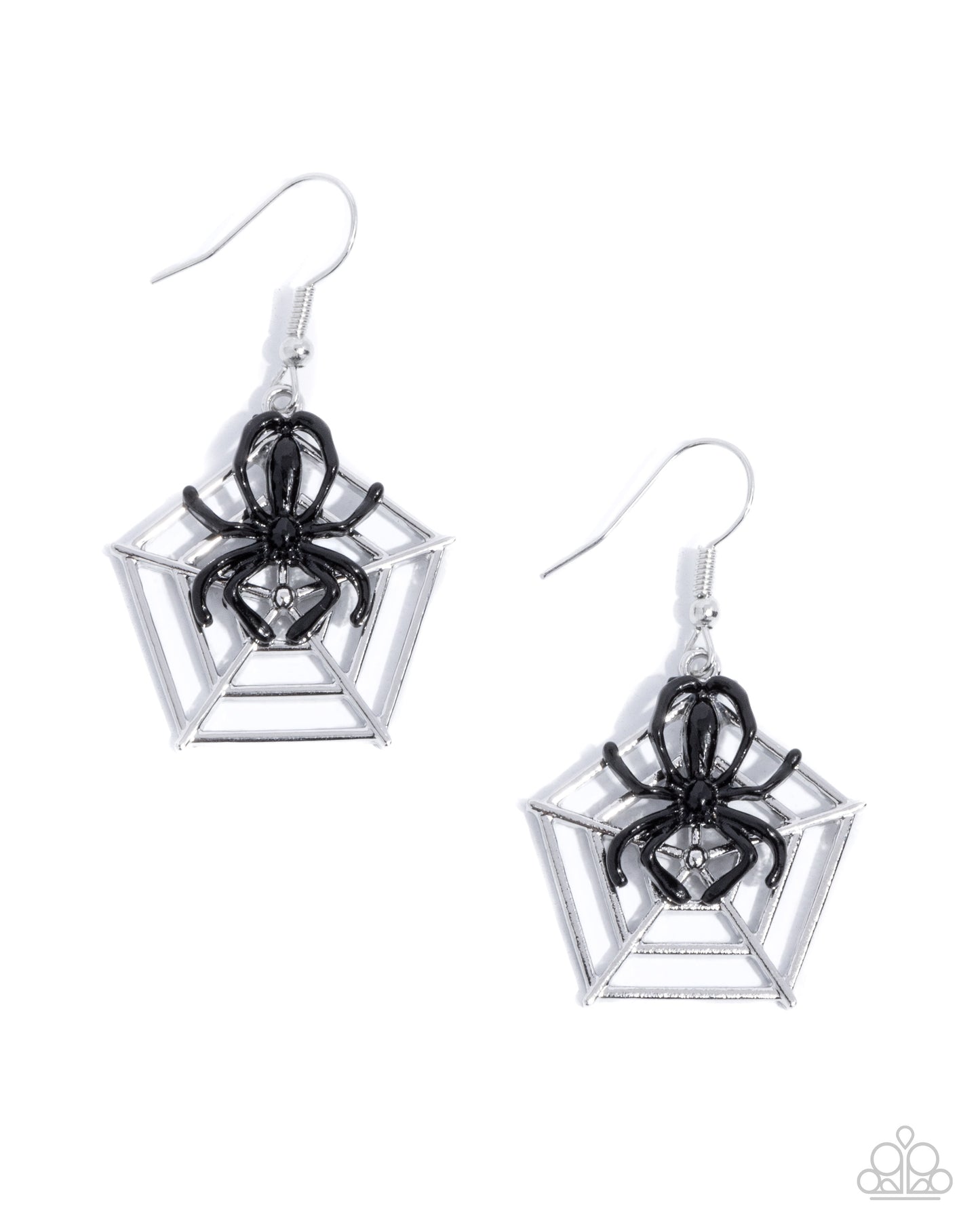 Spiderweb Statement - black - Paparazzi earrings