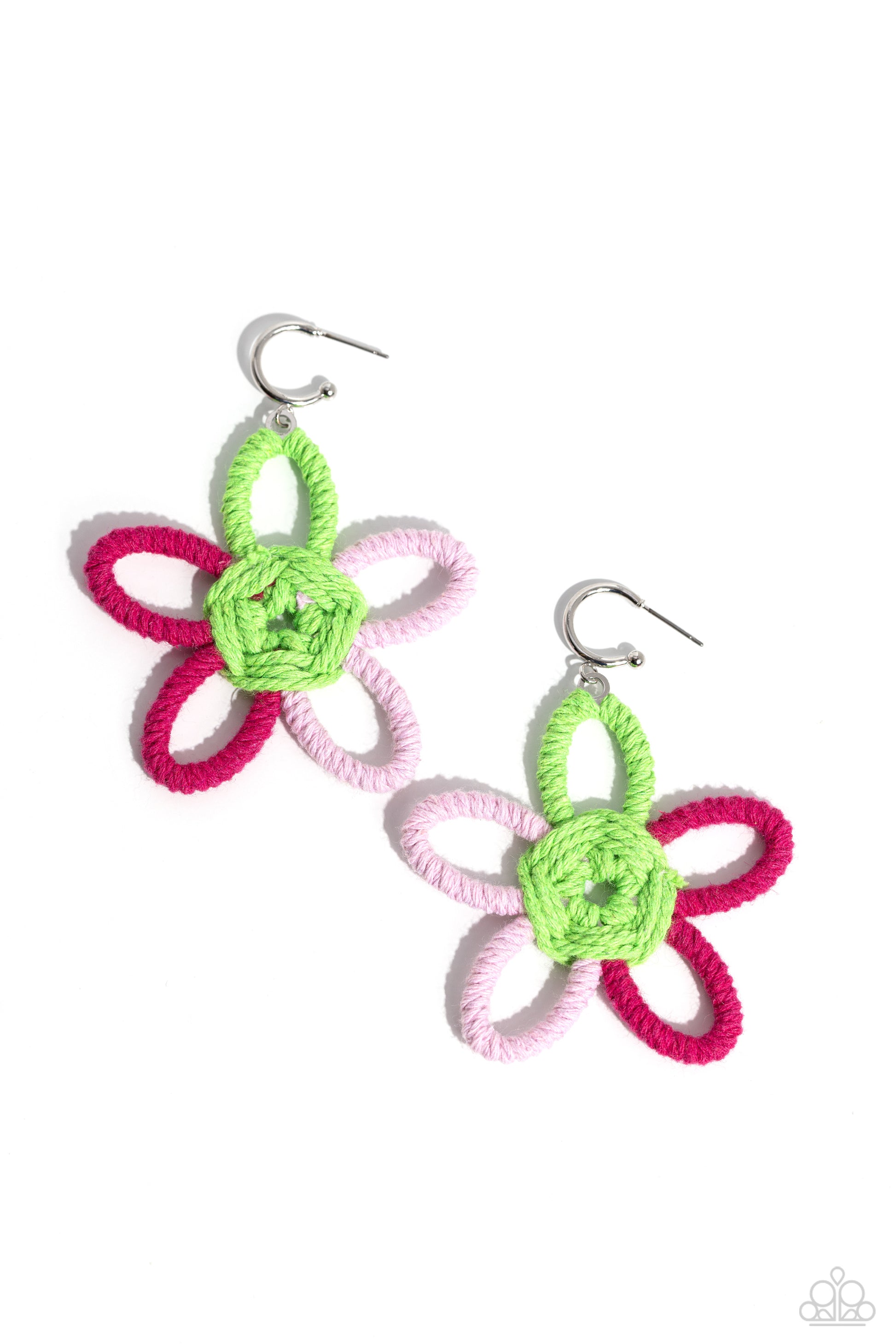Spin a Yarn - pink - Paparazzi earrings