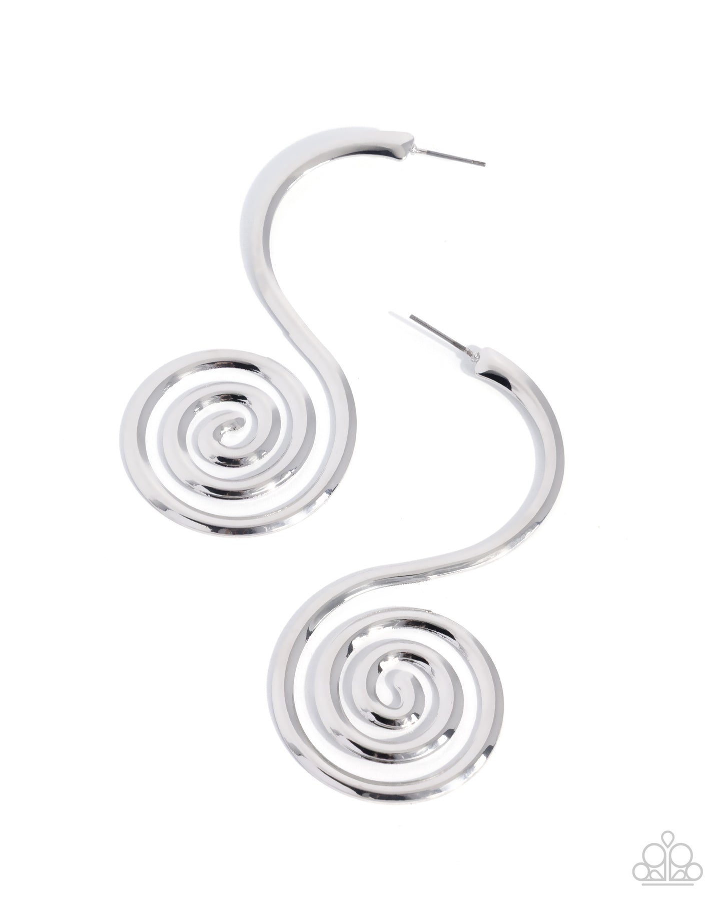 Spiral Showcase - silver - Paparazzi earrings
