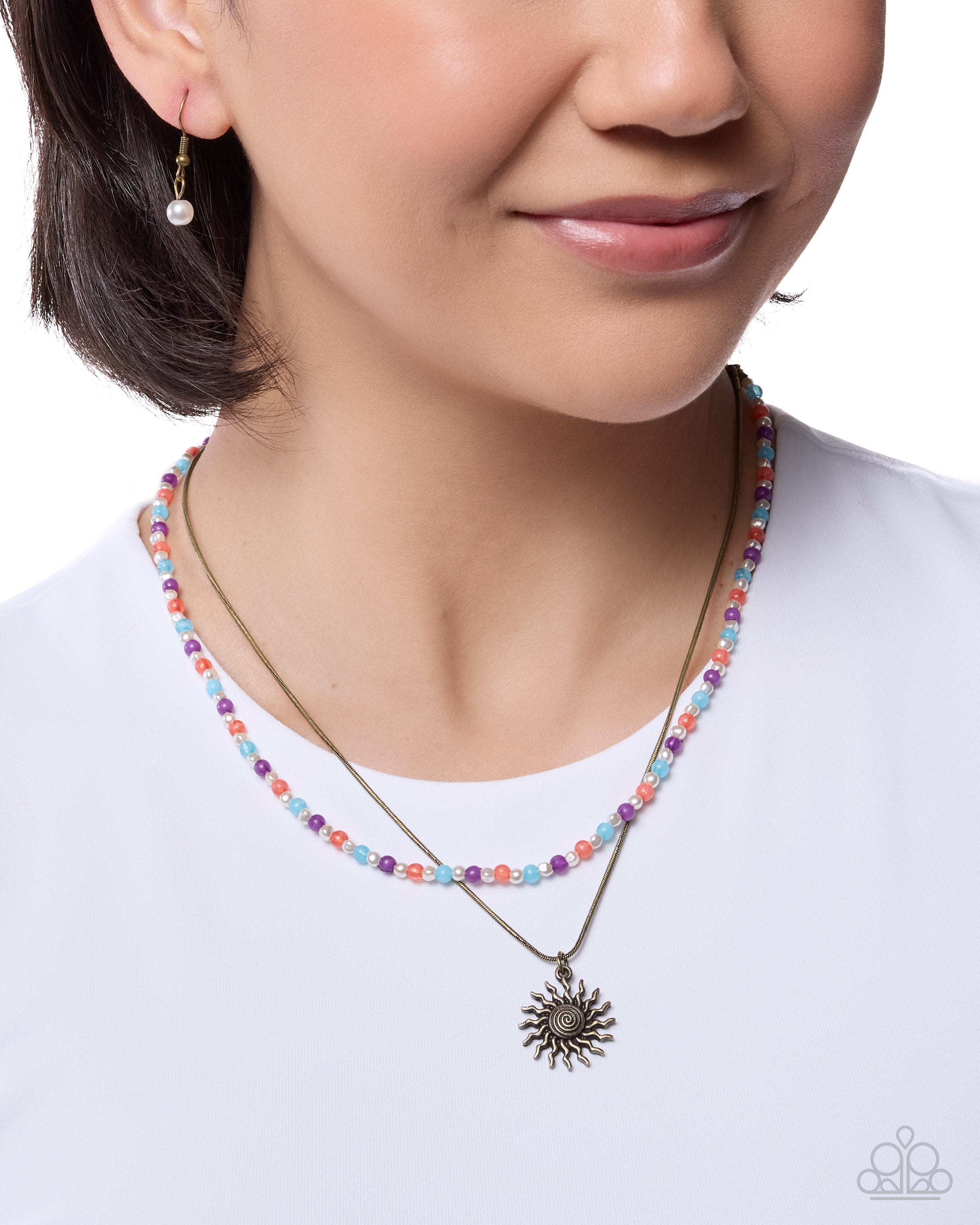 Spiraling Sunset - brass - Paparazzi necklace – JewelryBlingThing