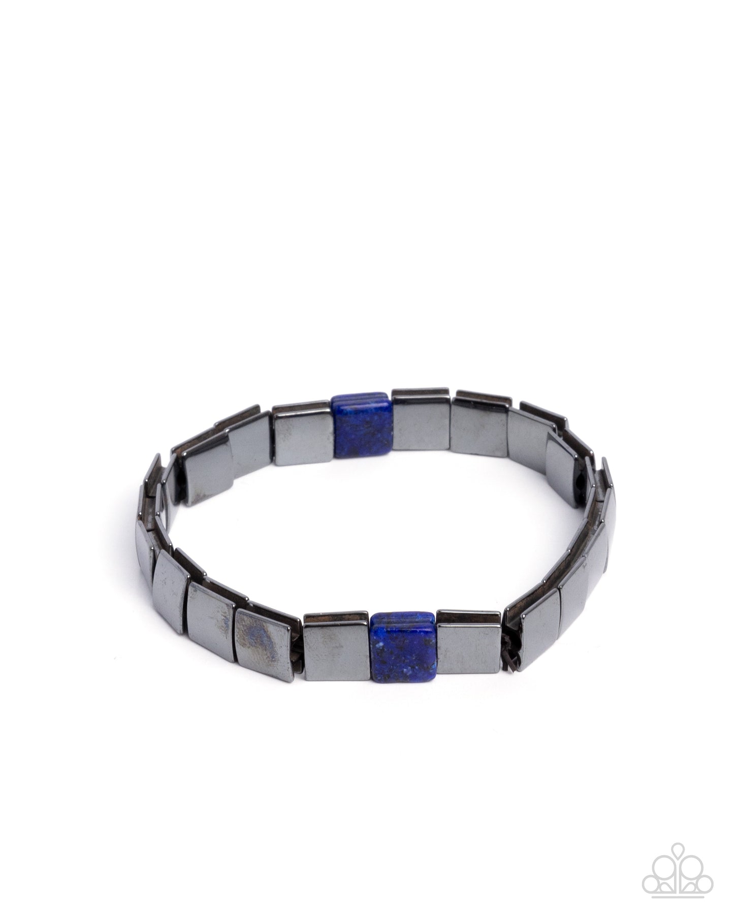 Sporadic Squares - blue - Paparazzi MENS bracelet